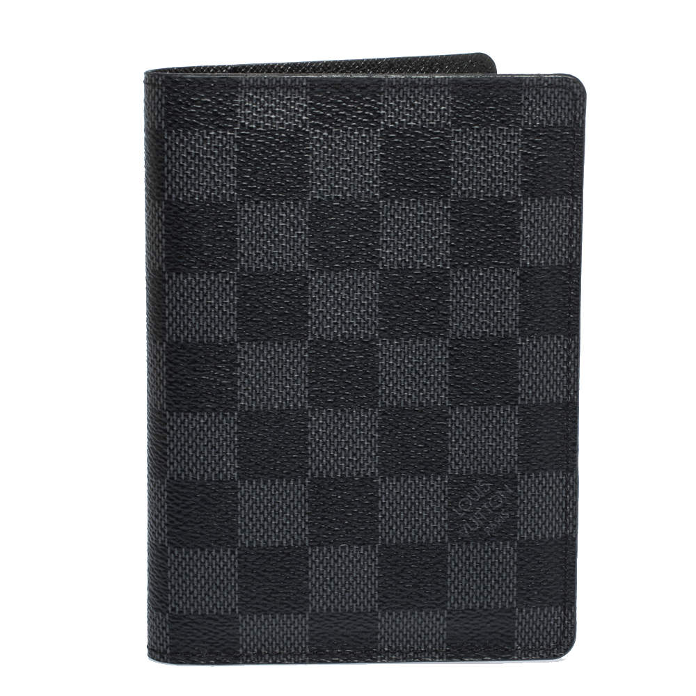 مملوكة مسبقًا حافظة جواز سفر لوي فيتون كانفاس دامييه غرافايت