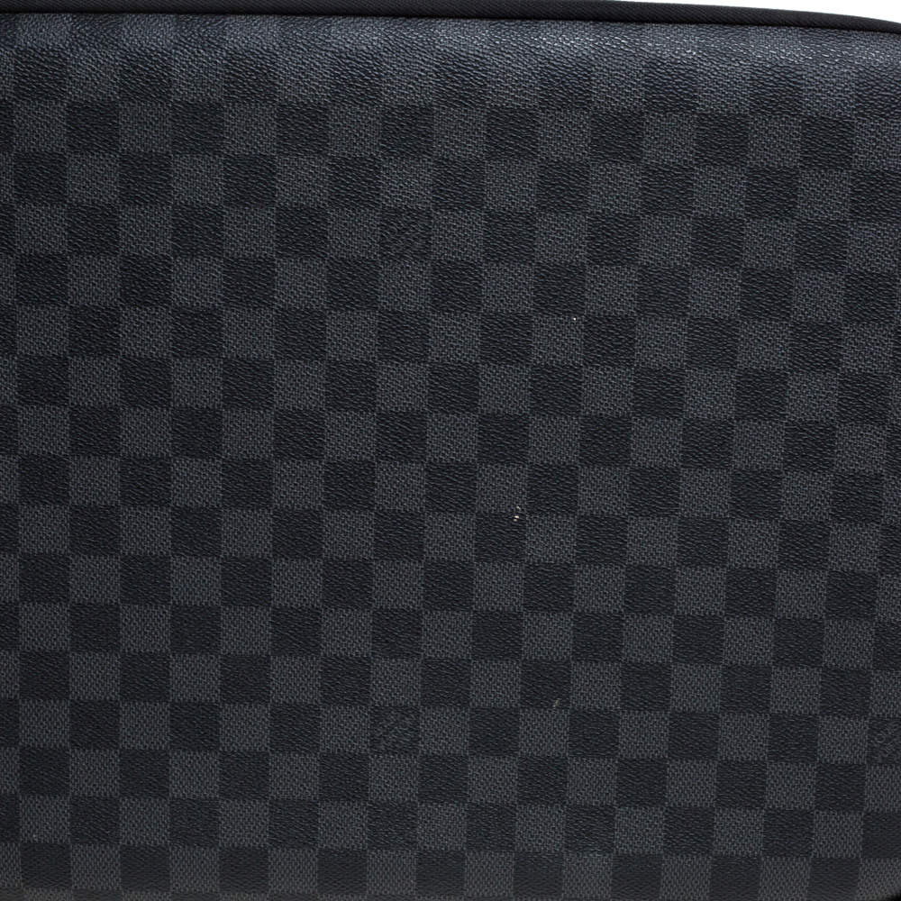 Louis Vuitton Laptop Sleeve Damier Graphite 13 Black/Grey in Toile