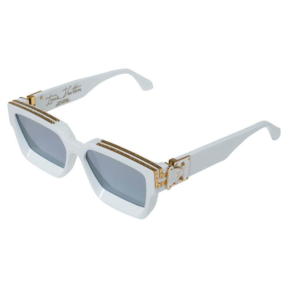 Louis Vuitton White Monogram Patterned / Silver Mirrored 1.1 Millionaire  Sunglasses Louis Vuitton
