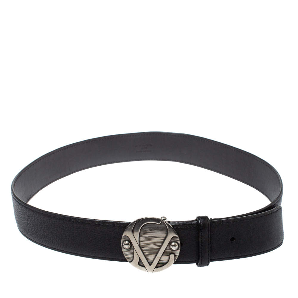 Pre Owned Louis Vuitton Black Leather 1904 Belt 90 CM