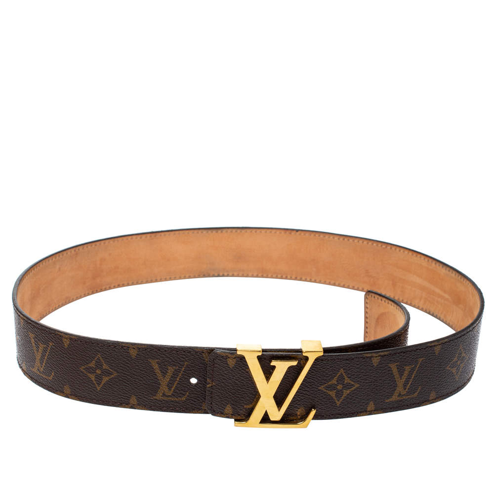 Pre Owned حزام لوي فيتون إبزيم إنيشيالز كانفاس مونوغرامي 80 سم