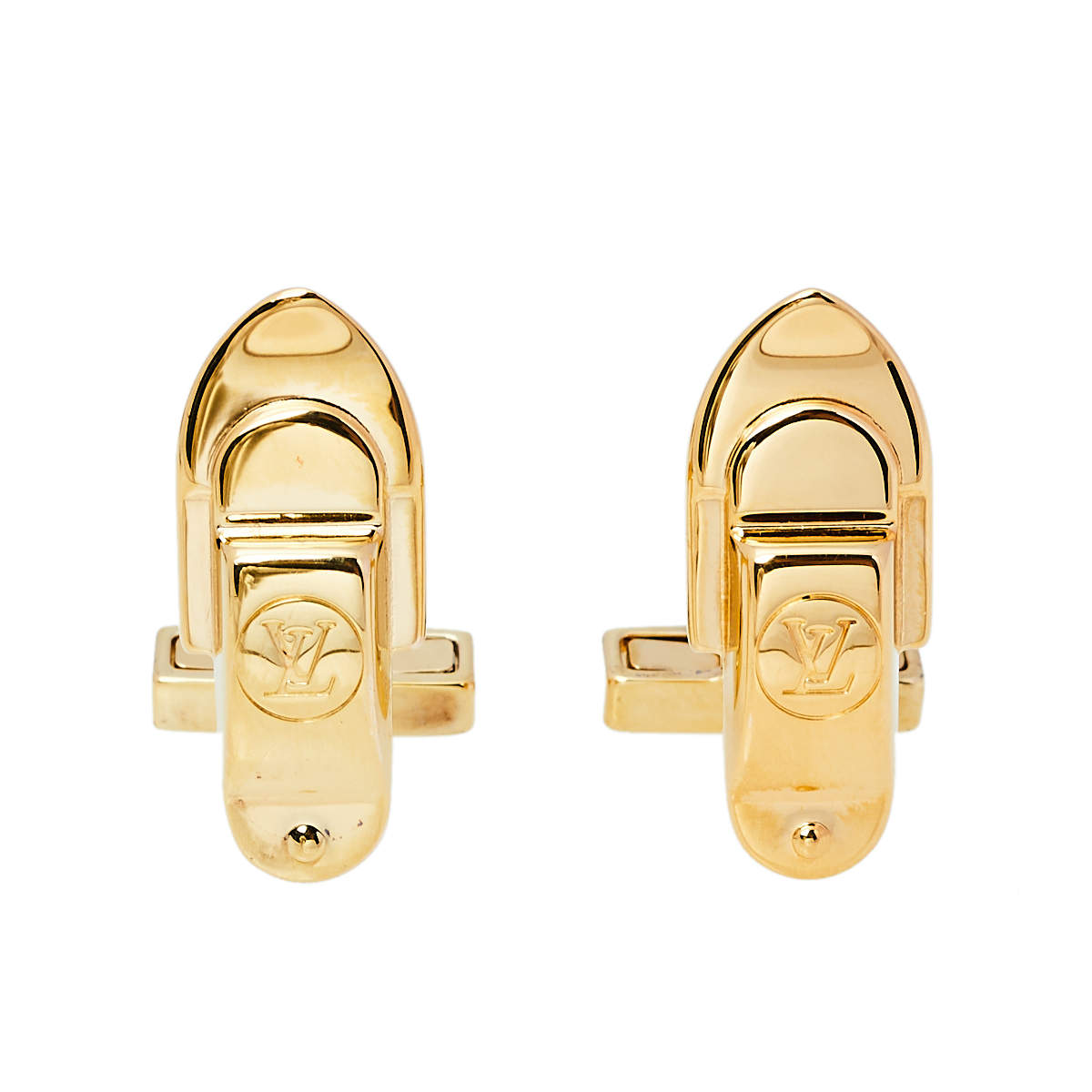 Louis Vuitton Gold Tone Silver Cufflinks