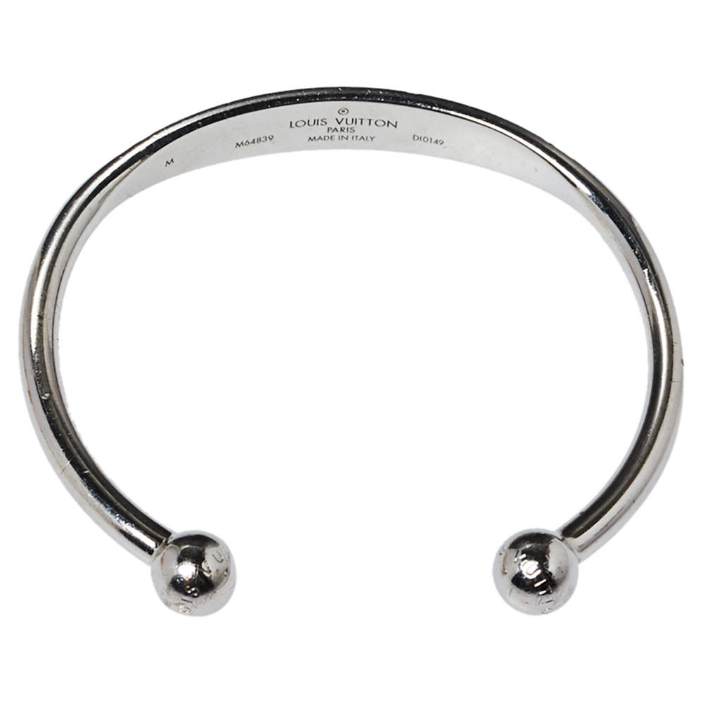 Louis Vuitton Silver Metal Monogram Jonc Bracelet