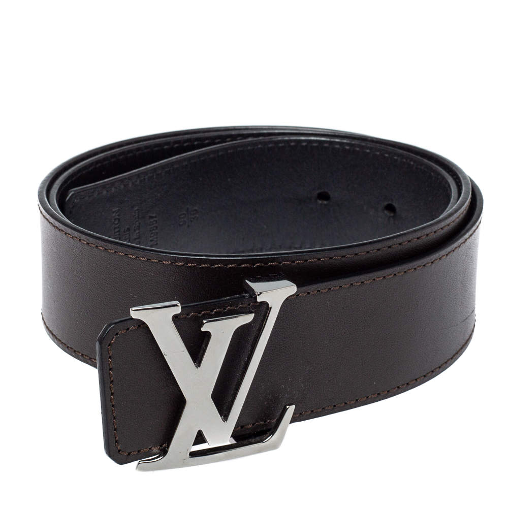 Louis Vuitton Red/Galet Leather Initiales Reversible Belt 90 CM at 1stDibs