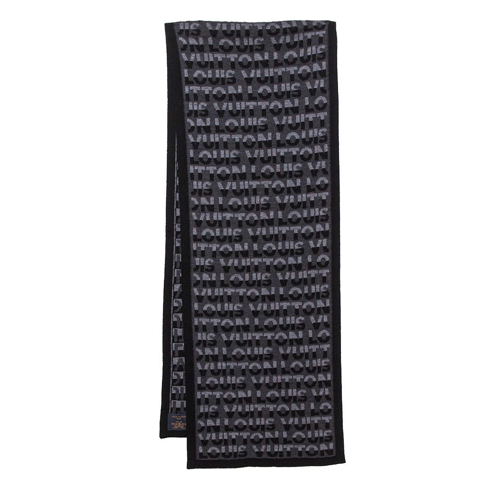 مملوكة مسبقًا Louis Vuitton Anthracite Logo Monogram Split Scarf