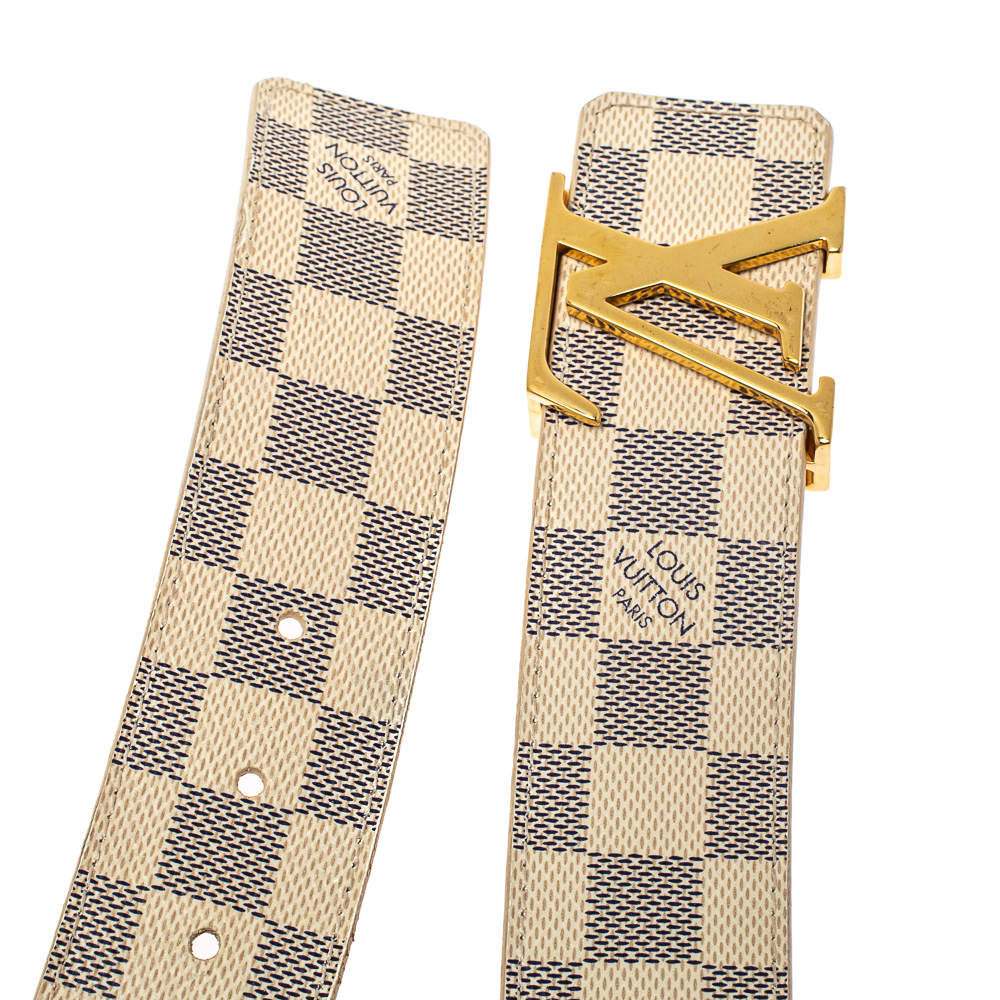 Louis Vuitton Damier Azur Canvas LV Initiales Belt 80CM at 1stDibs  louis  vuitton belt white checkered, white louis vuitton belt, louis vuitton white  belt