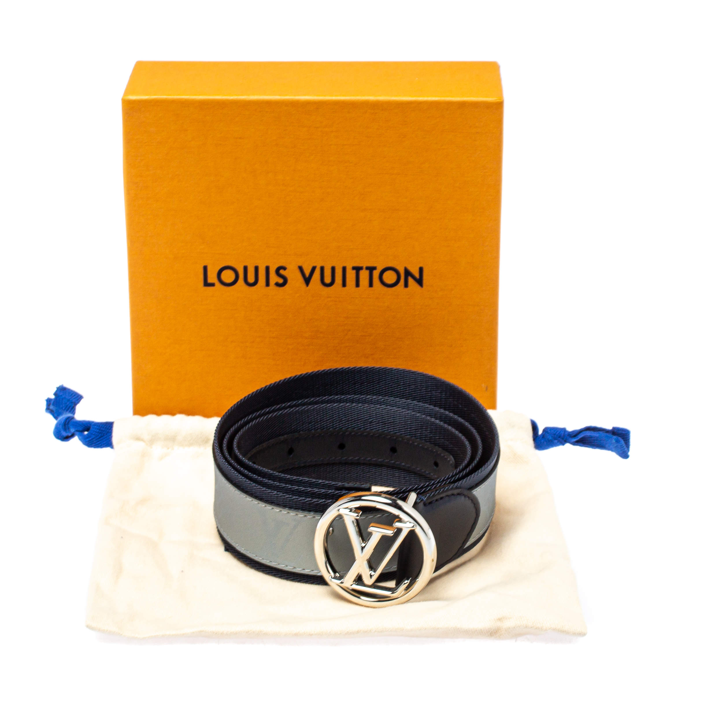Lv circle cloth belt Louis Vuitton Black size 95 cm in Cloth