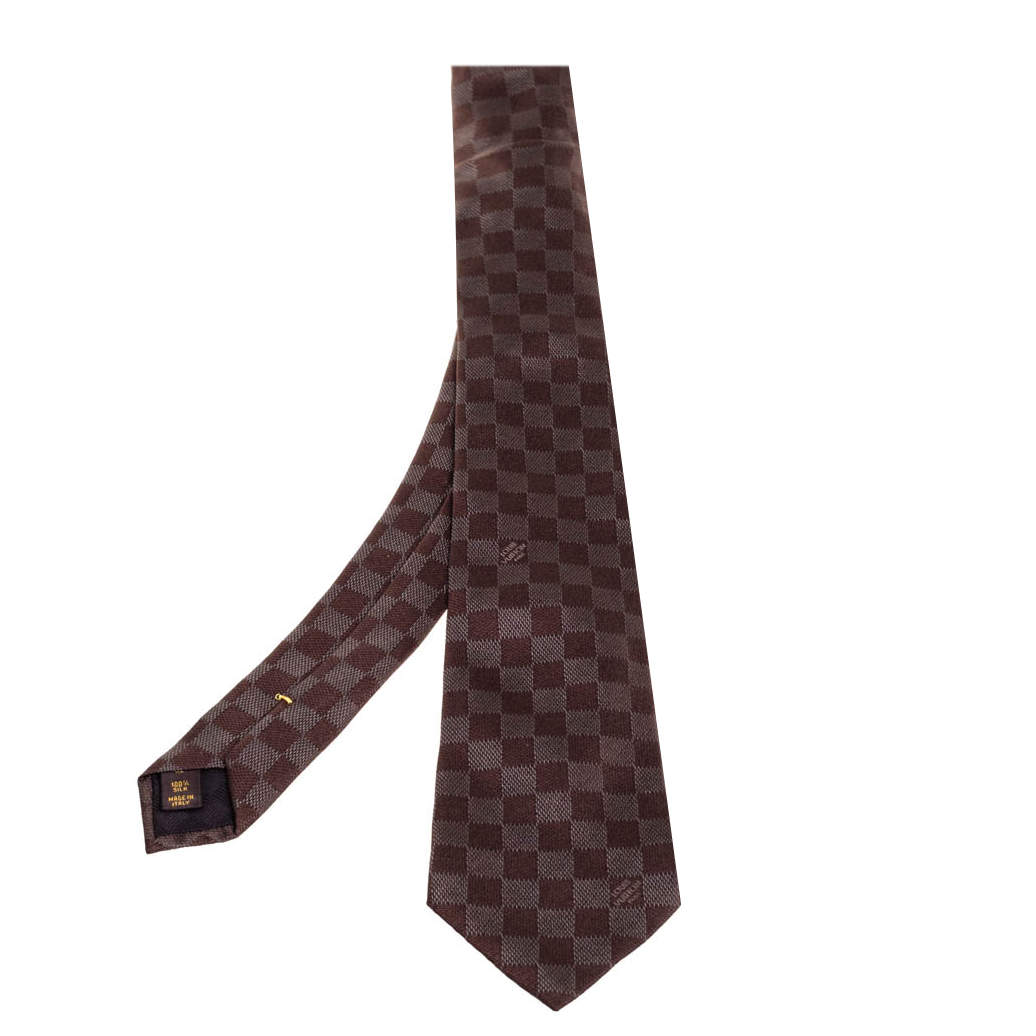 Louis Vuitton Brown Damier Ebene Silk Classic Tie