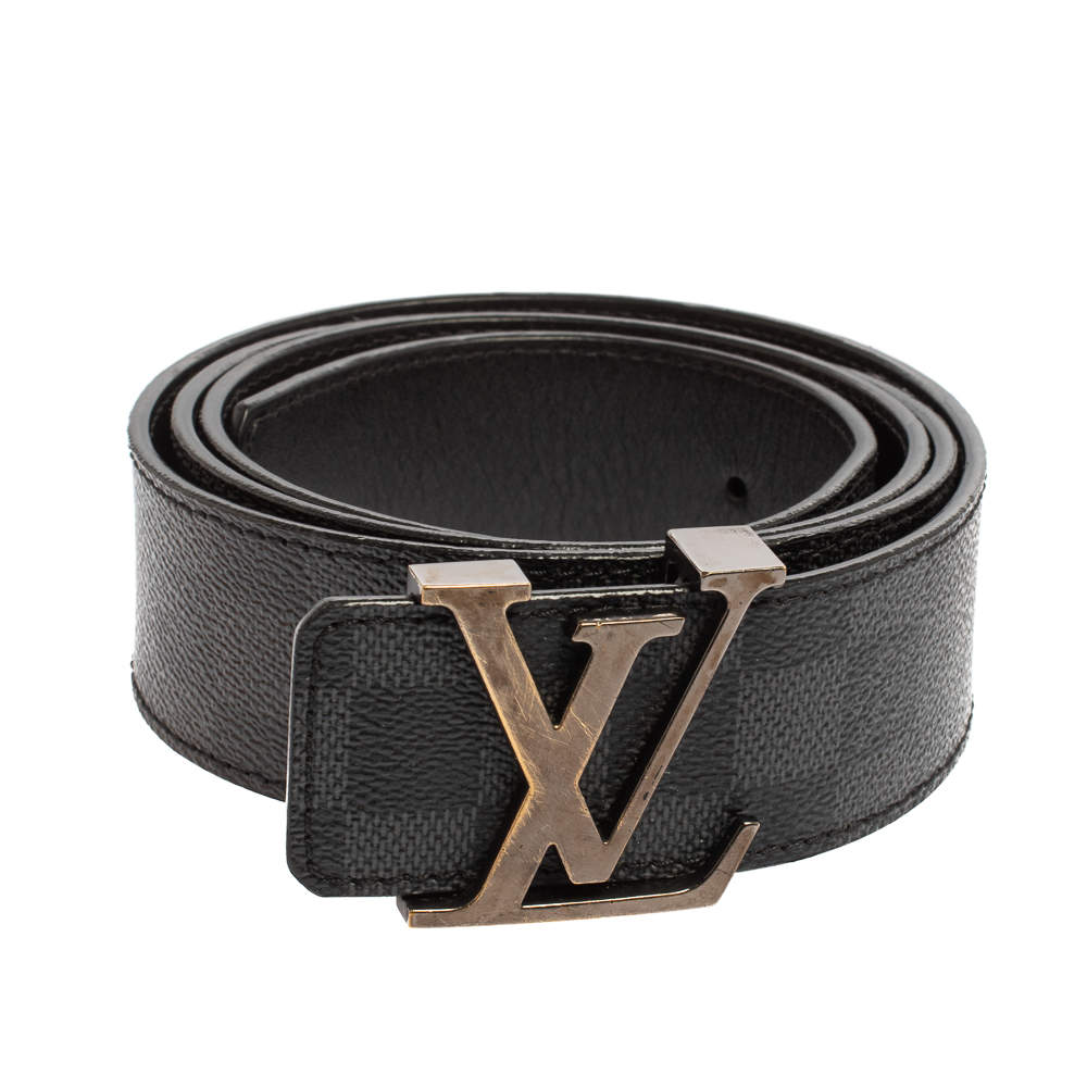 Louis Vuitton Belt Initiales Damier Graphite Black/Grey in Canvas