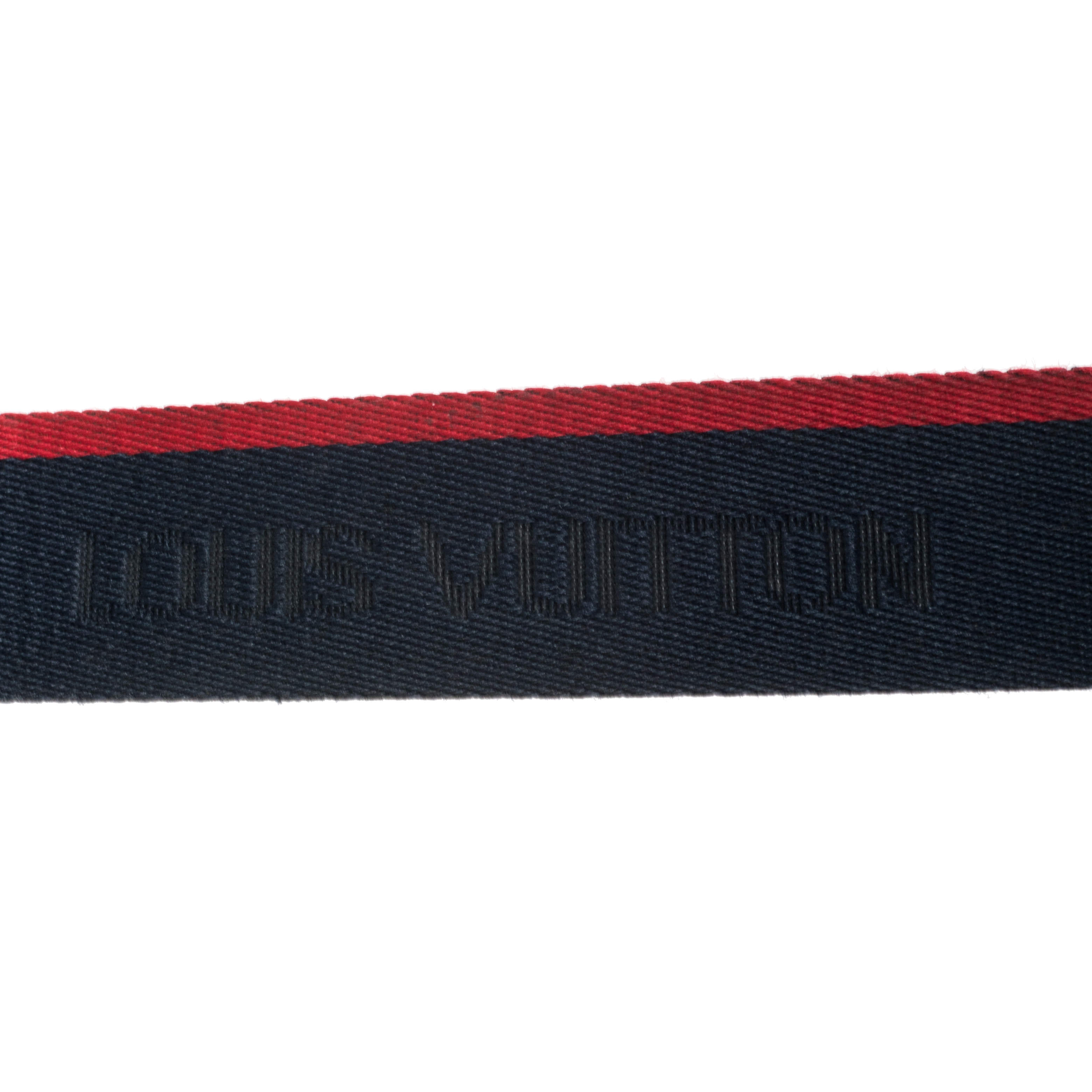 Louis Vuitton Navy Blue/Red Web Dynamo Buckle Belt 100 CM Louis
