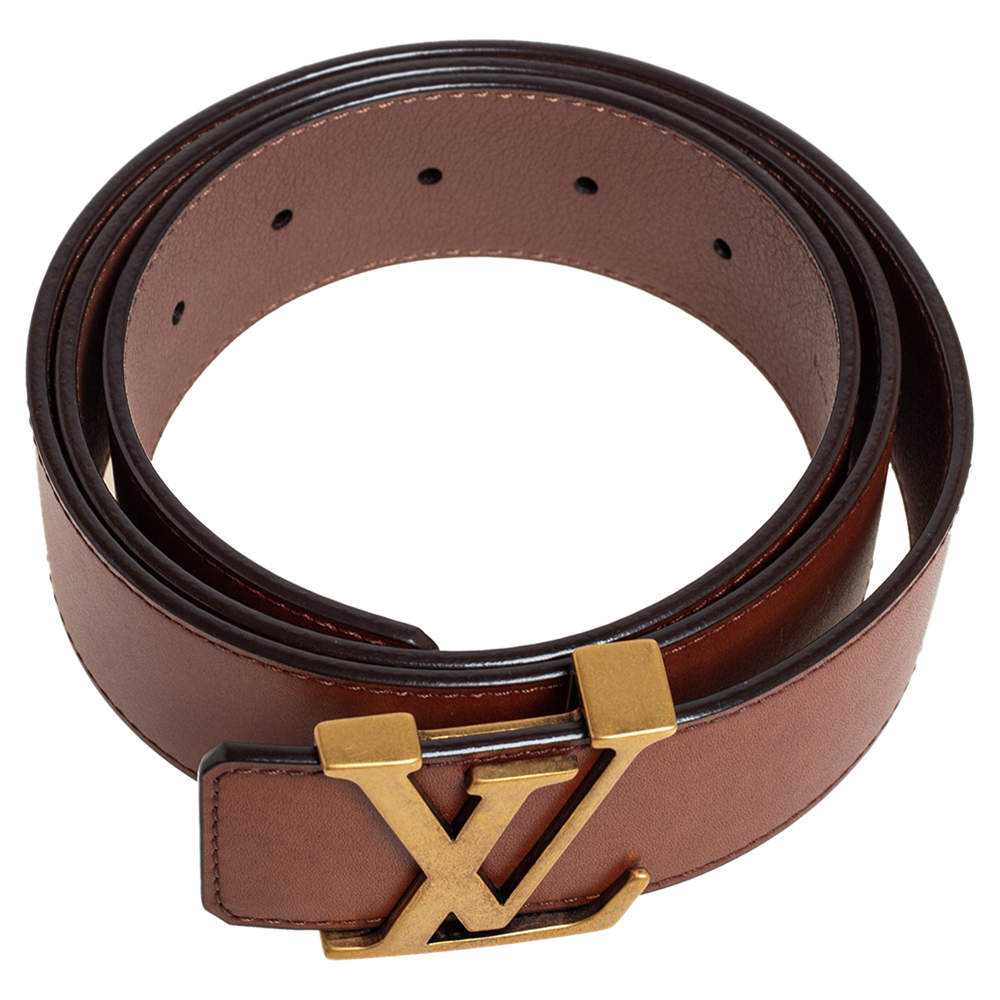 Initiales leather belt Louis Vuitton Black size 95 cm in Leather - 32844764