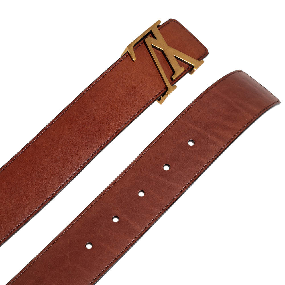 Initiales leather belt Louis Vuitton Brown size 90 cm in Leather - 24744622