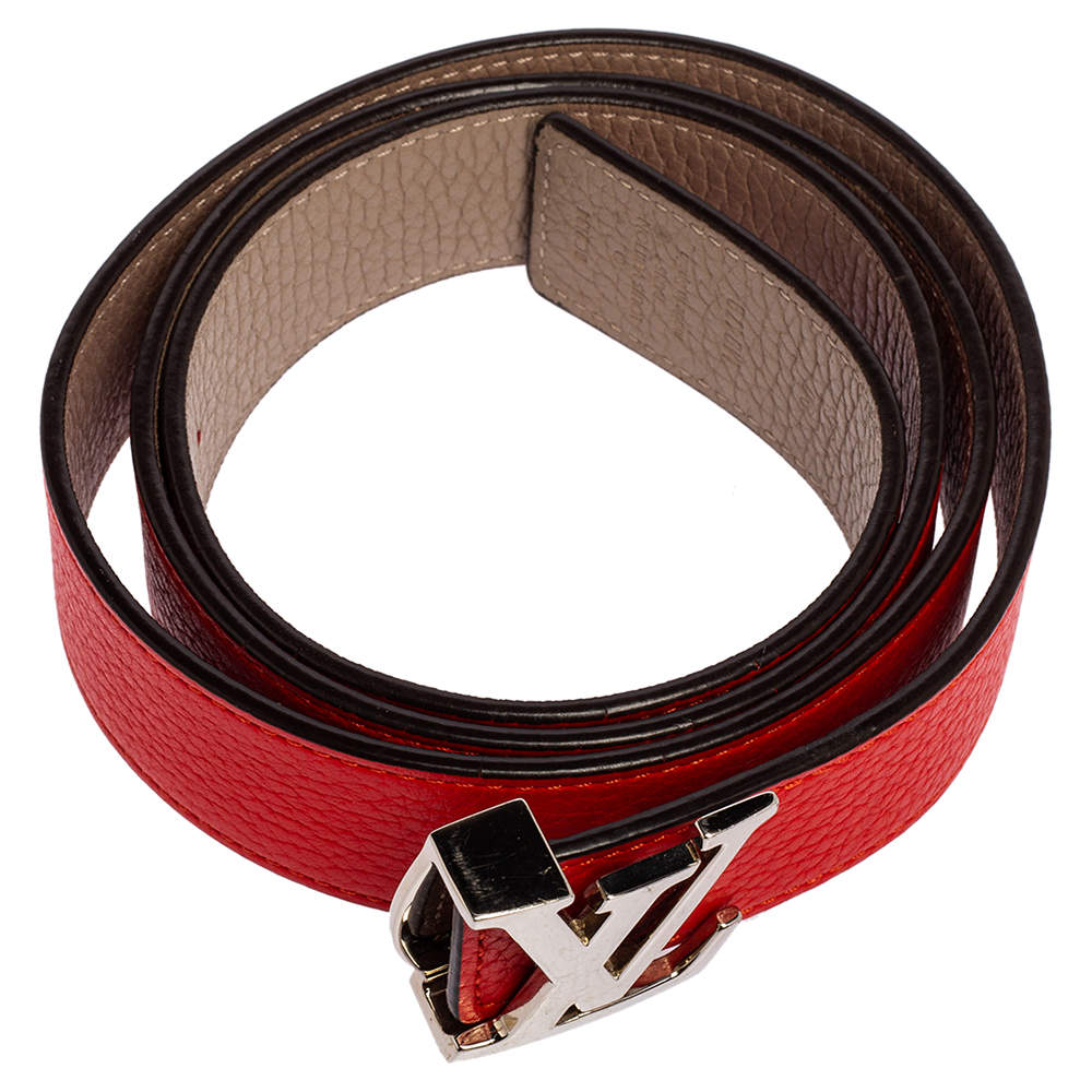 Louis Vuitton - Authenticated Belt - Leather Red Plain for Women, Very Good Condition