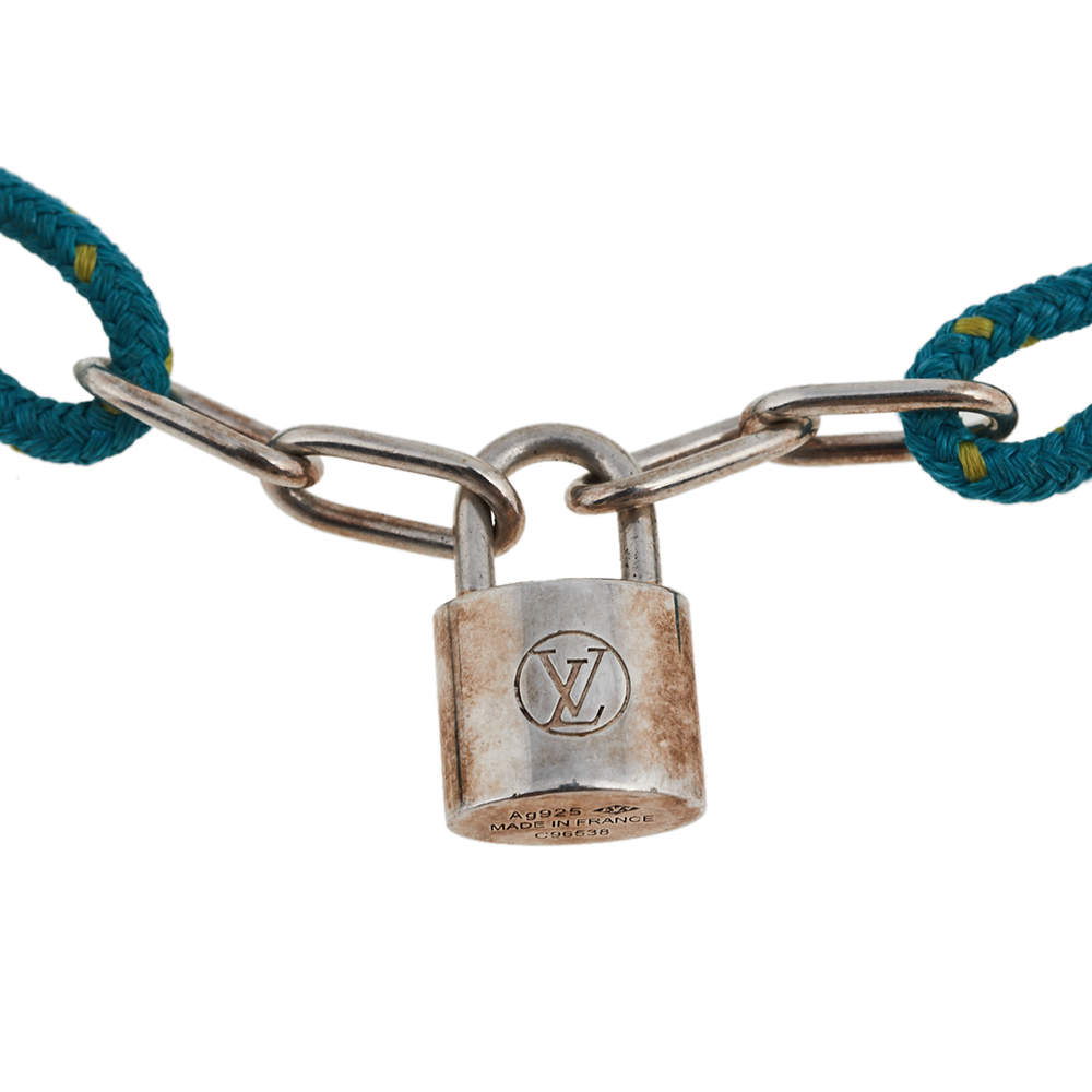 Louis Vuitton x UNICEF Lockit Blue Cord Sterling Silver Charm Bracelet  Louis Vuitton | The Luxury Closet