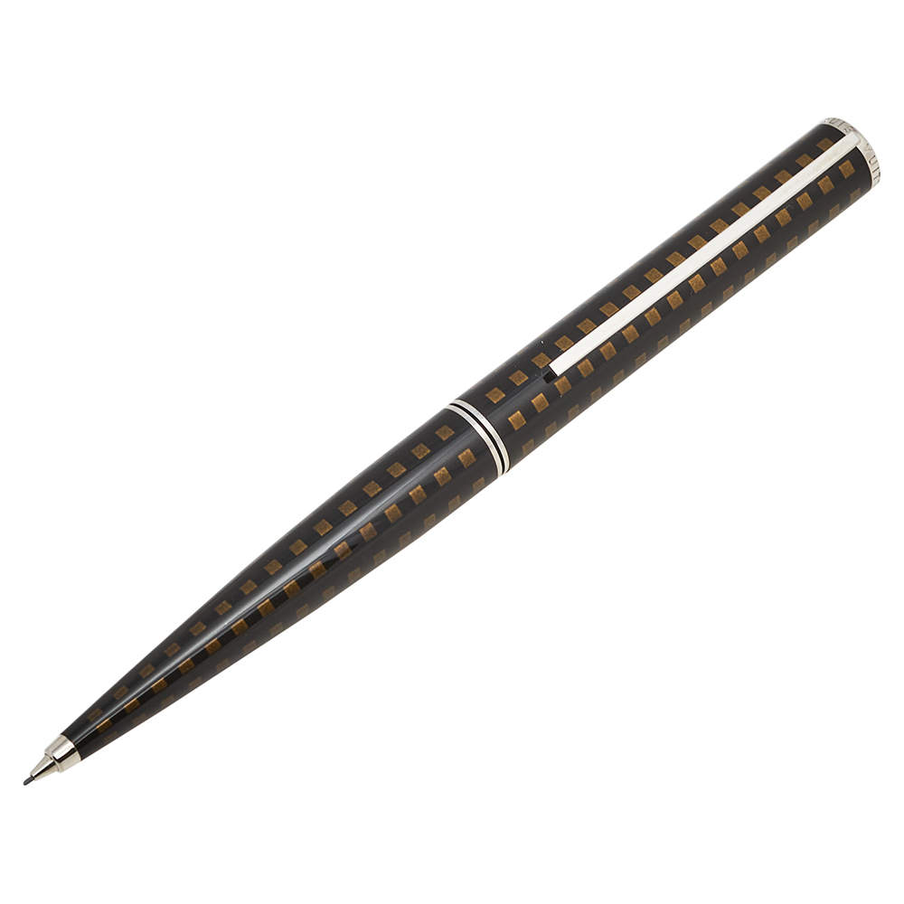 Louis Vuitton Jet Ligne Black Brown Check Lacquer Mechanical Pencil