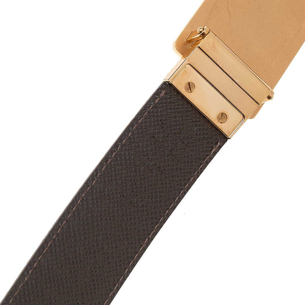 Louis Vuitton Men's Brown Reversible Damier Ebene Canvas Belt – Luxuria &  Co.
