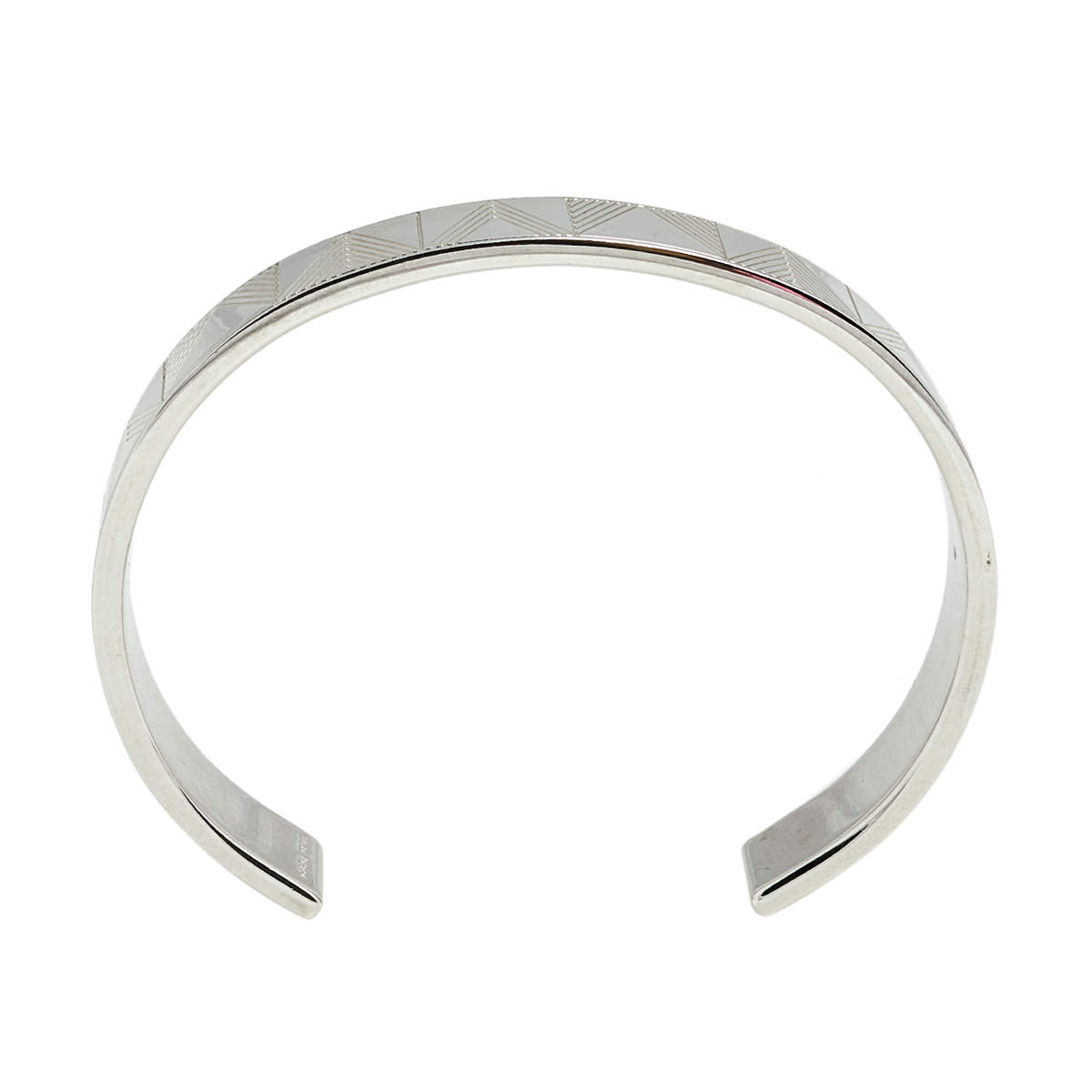 Louis Vuitton Silver Tone Shadow V Open Cuff Bracelet Louis Vuitton