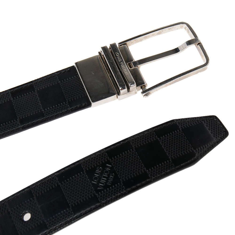 Louis Vuitton Black Damier Embossed Leather Reversible Boston Belt 95CM Louis  Vuitton