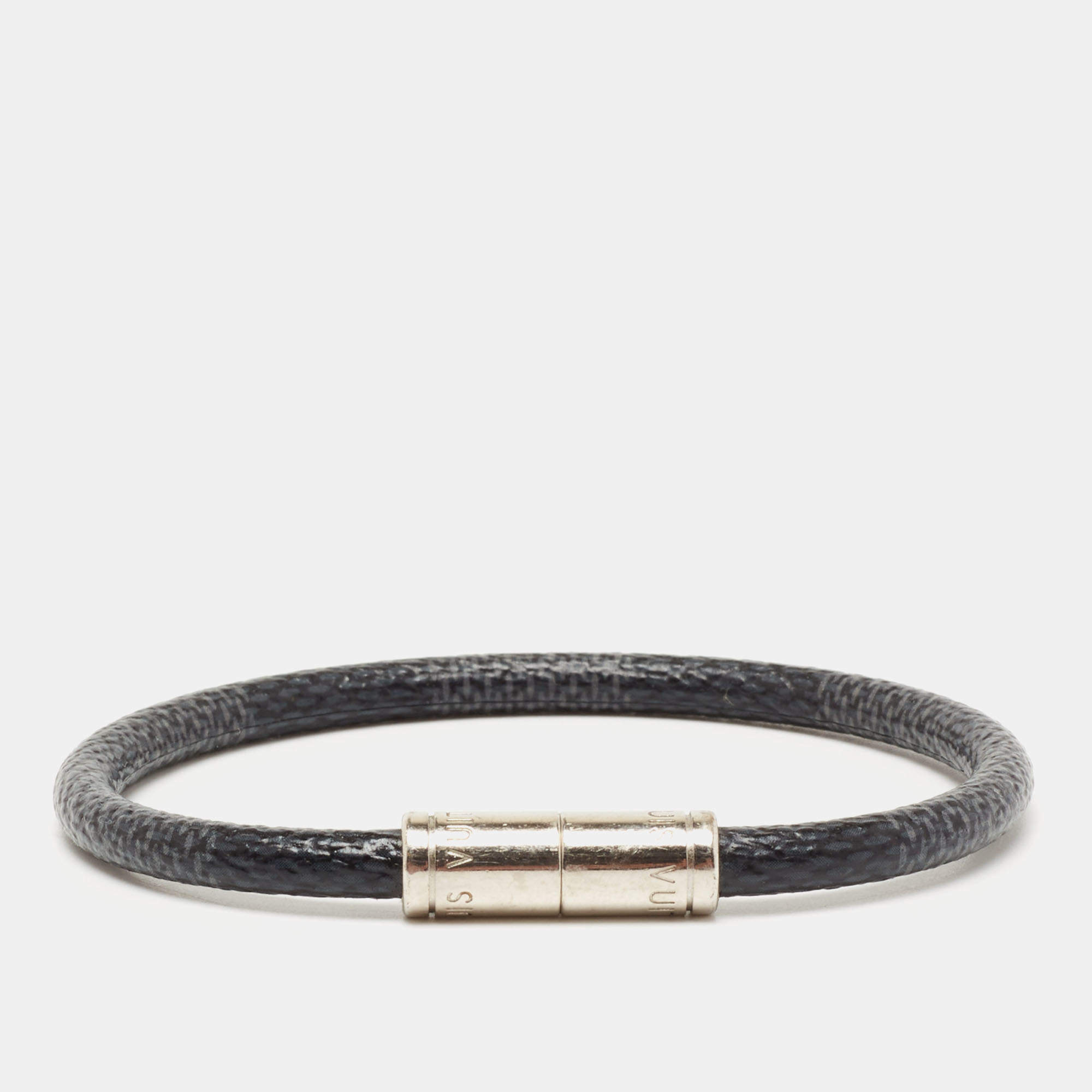 Louis Vuitton Bracelet Keep It Double Damier Graphite Blue in Coated Canvas  with Silver-tone - US