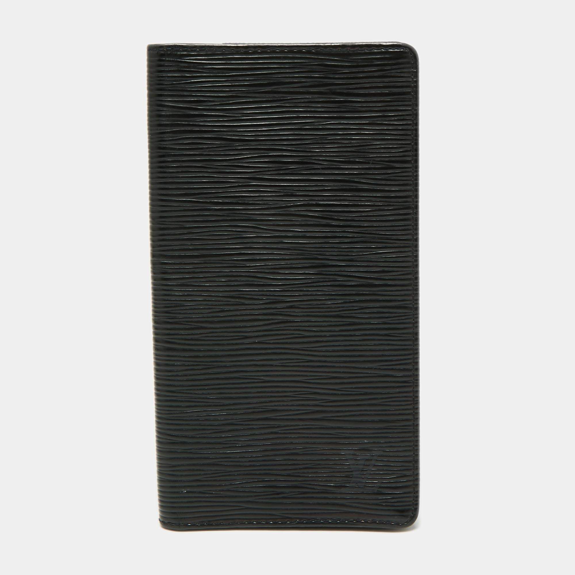 Pre Owned Louis Vuitton Black Epi Leather Checkbook Wallet