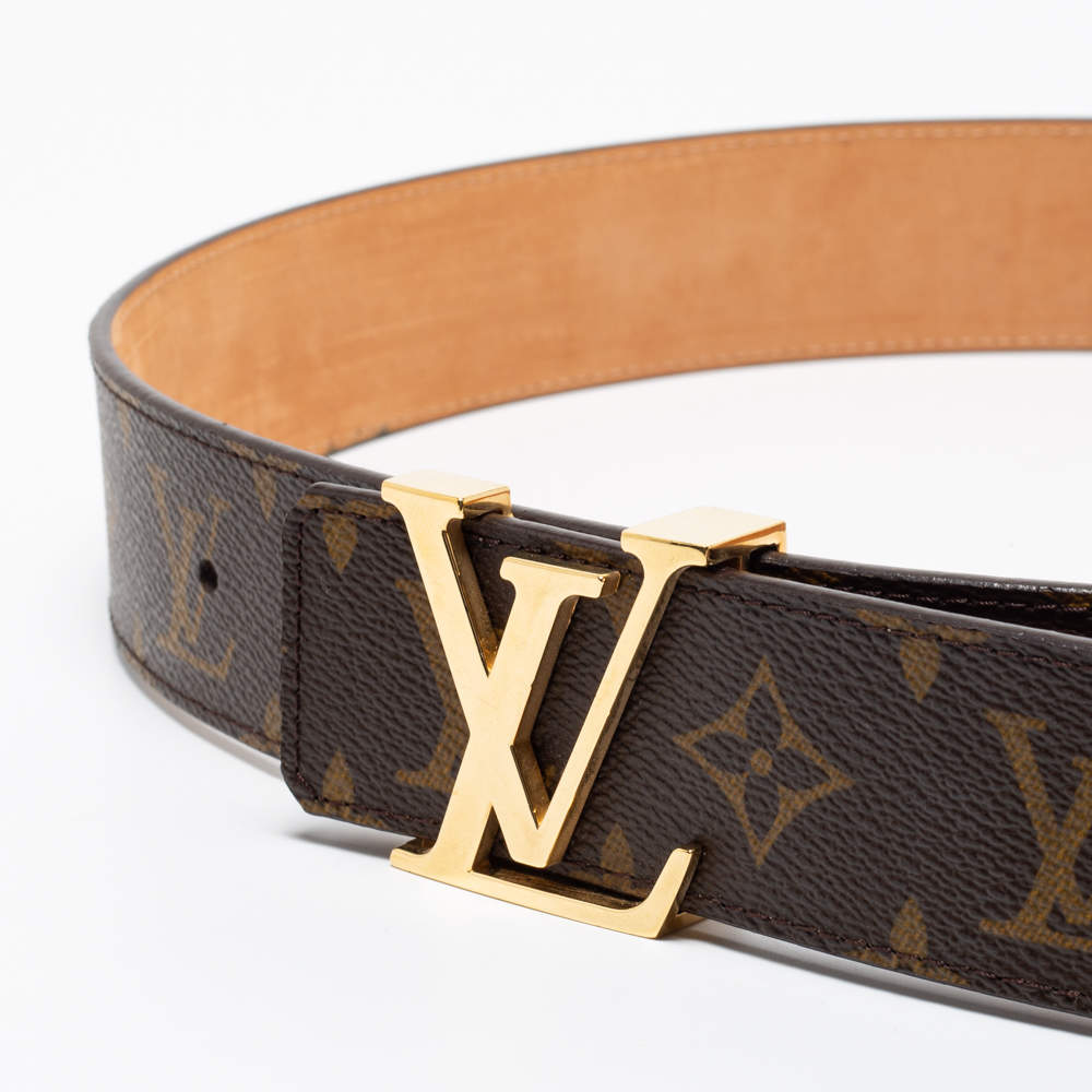 Initiales leather belt Louis Vuitton Grey size 95 cm in Leather - 23230852