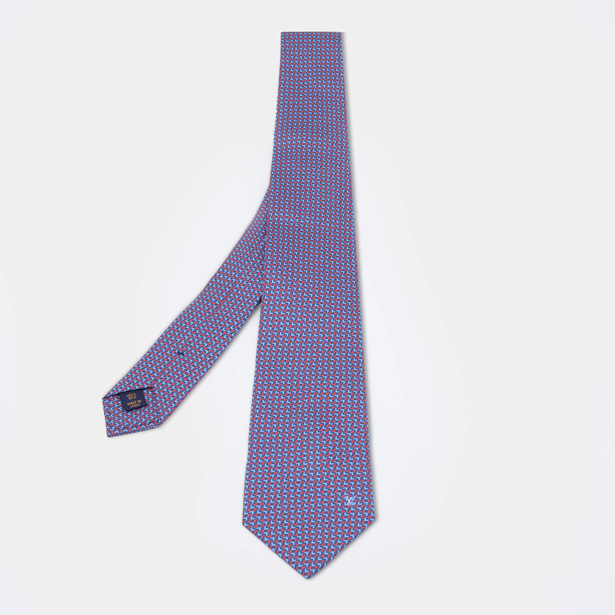 مملوكة مسبقًا Louis Vuitton Blue Arrow Print Silk Tie 