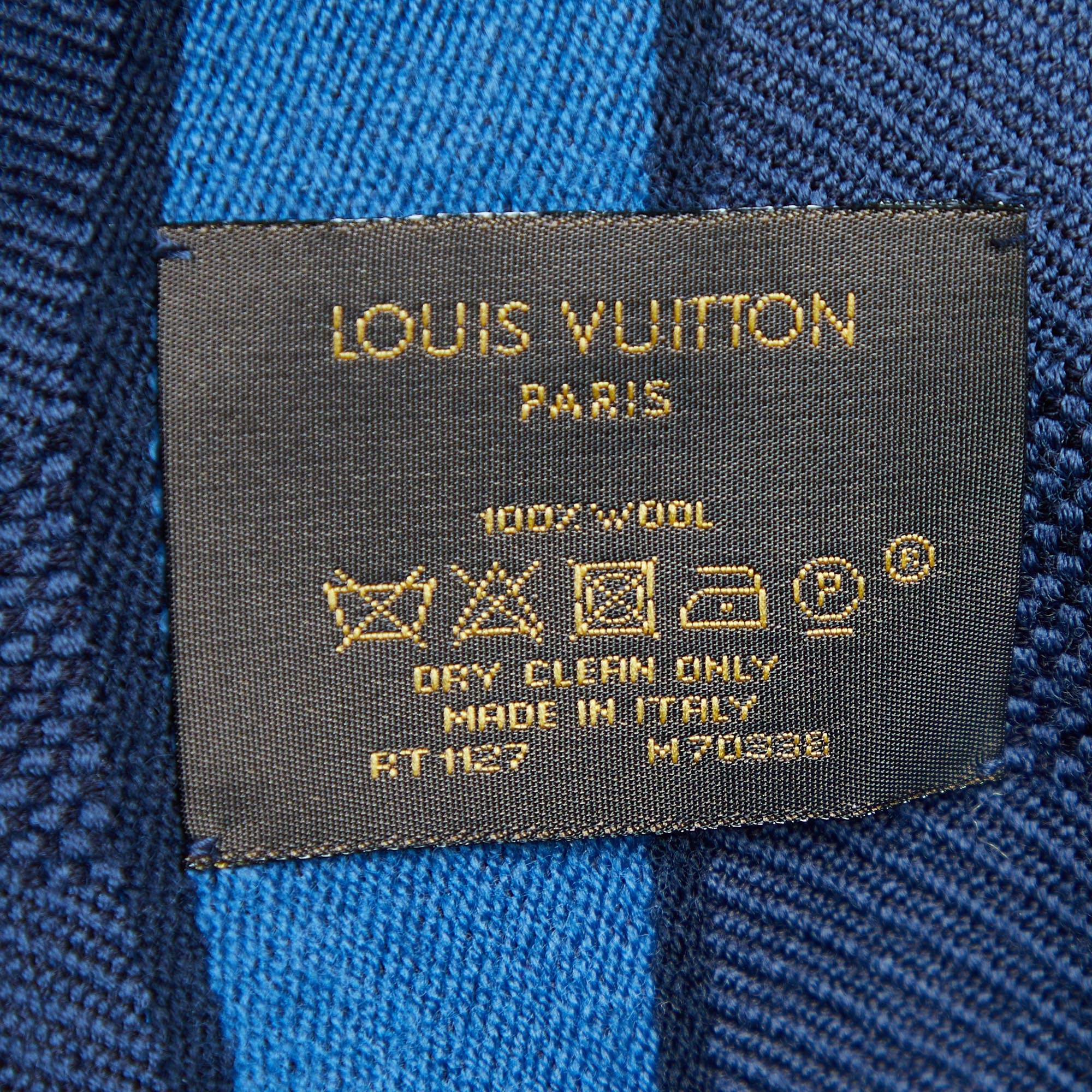 Louis Vuitton Blue Messager Damier Wool Scarf
