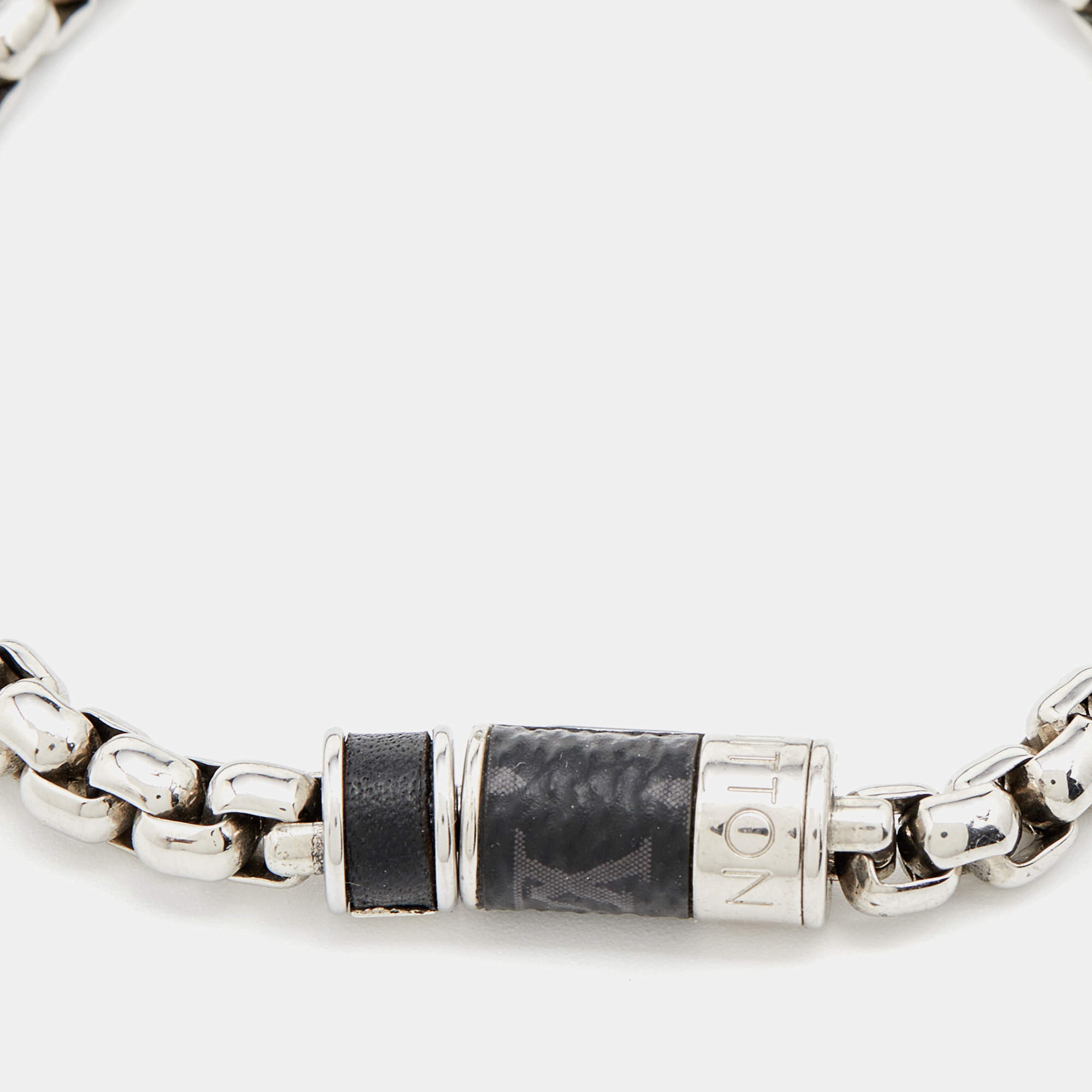 Louis Vuitton Bracelet monogram chain medium silver 314945