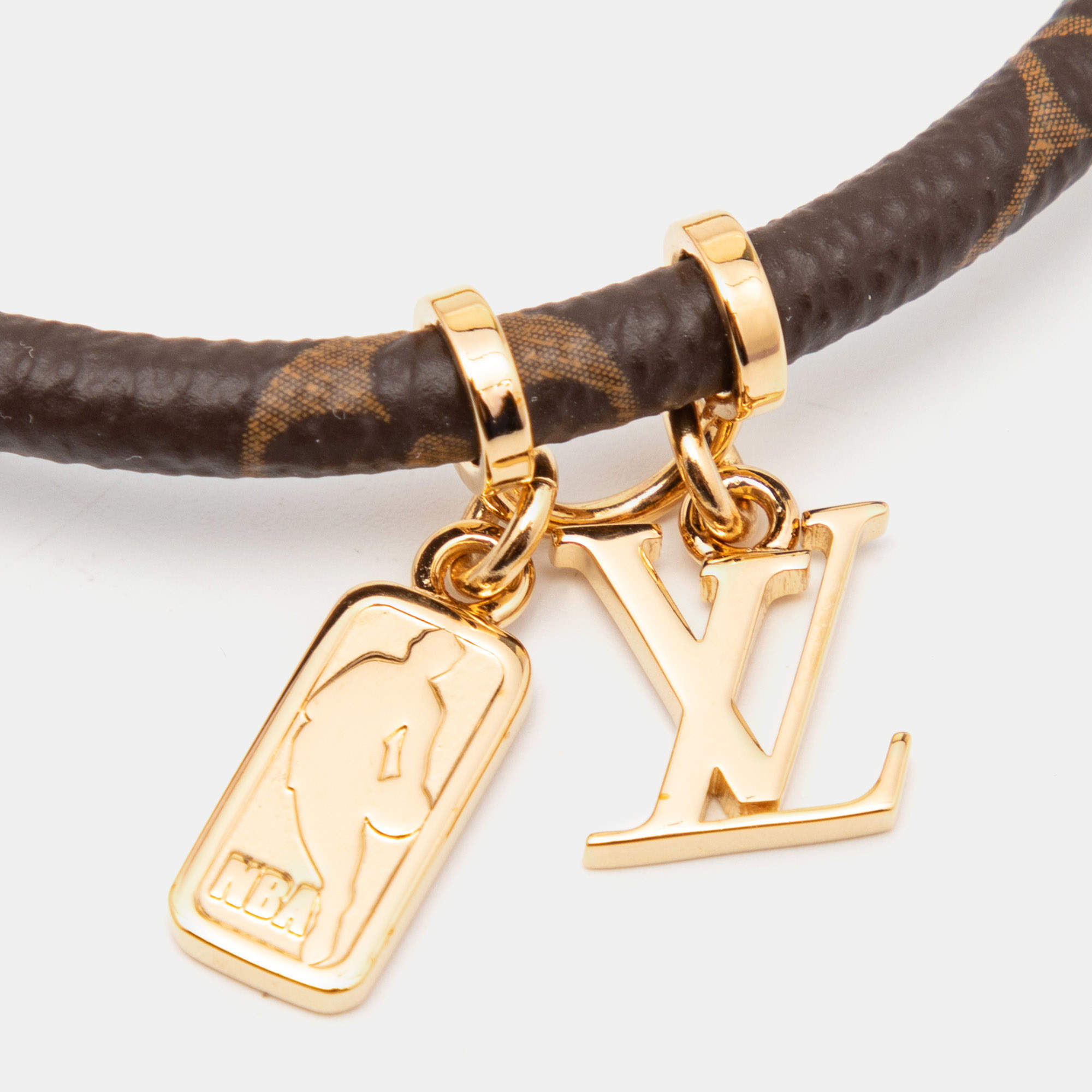 Louis Vuitton x NBA Hang It Leather Bracelet Monogram Brown in