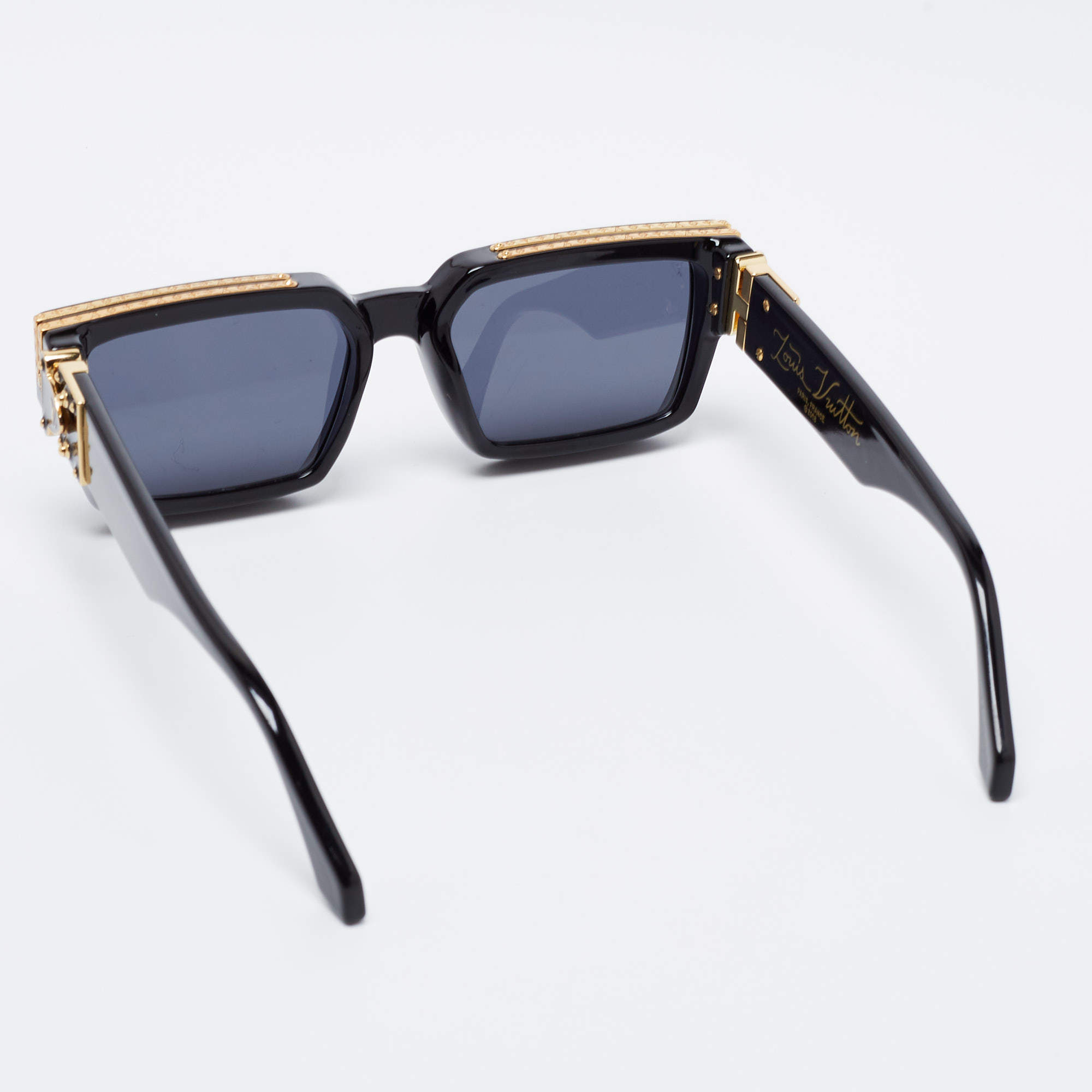 LOUIS VUITTON Millionaire Sunglasses Black Gold Z1165E Mens Ladies  Accessory jp