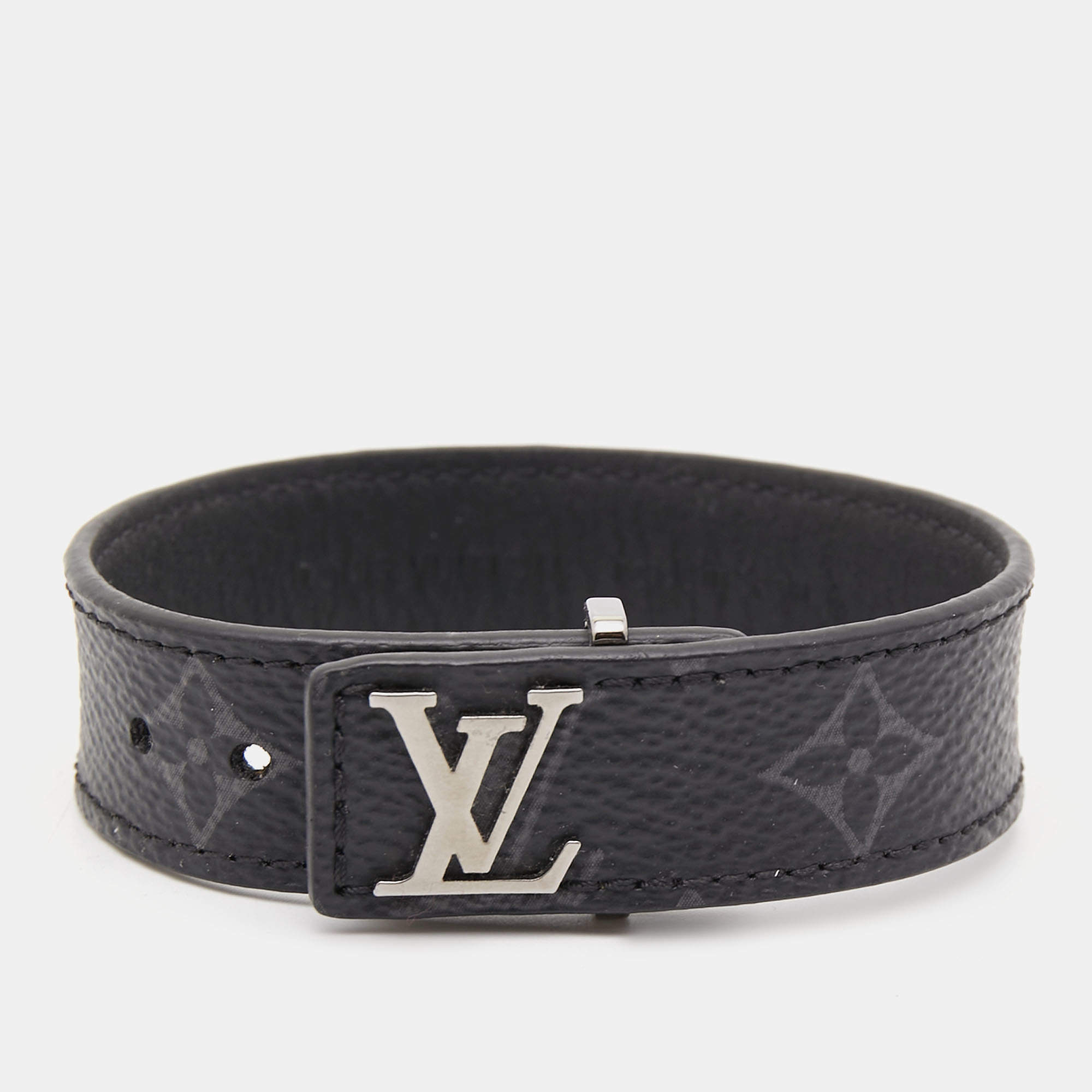 Louis Vuitton LV Slim Canvas Silver Tone Bracelet Louis Vuitton | The ...