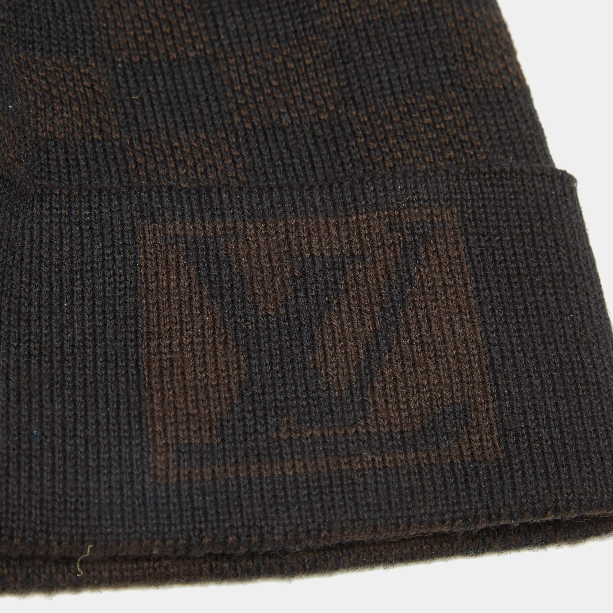 Louis Vuitton Brown/Black Petit Damier Wool Beanie