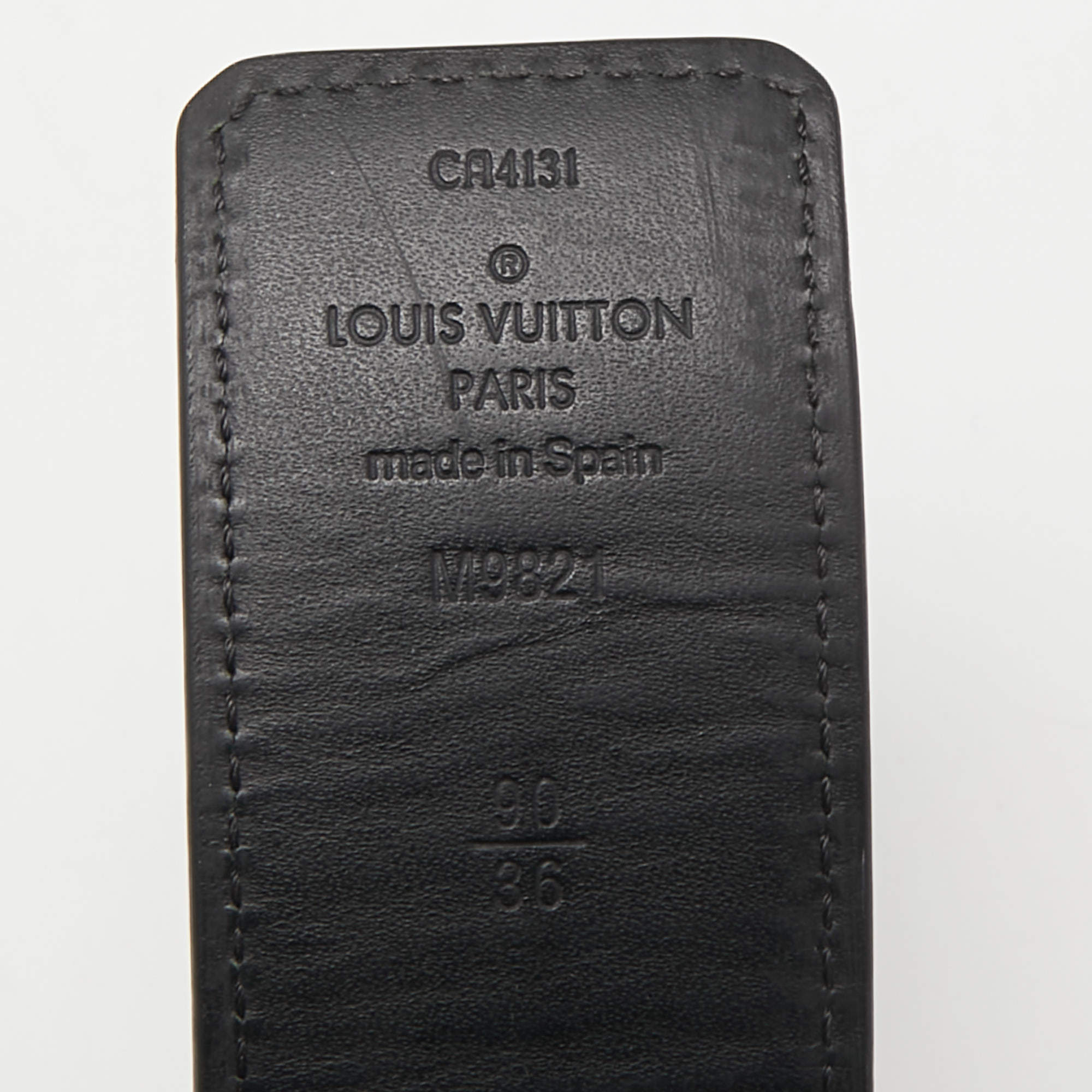 Louis Vuitton Black Epi LV Initiales Belt - Size 90 ○ Labellov