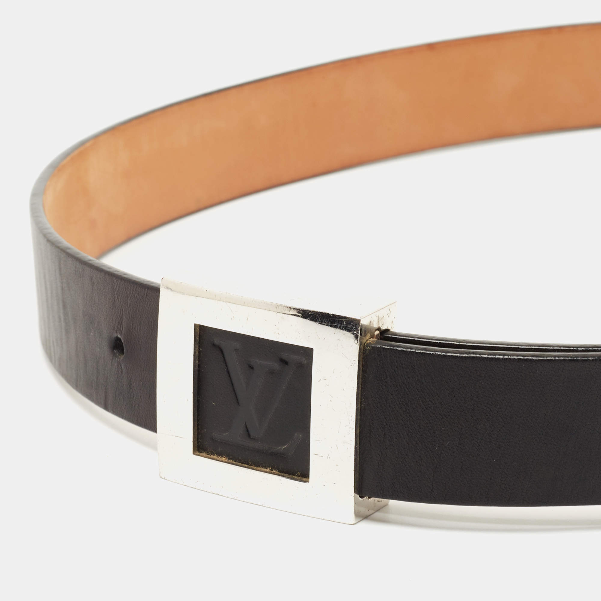 Leather belt Louis Vuitton Black size 95 cm in Leather - 35842797