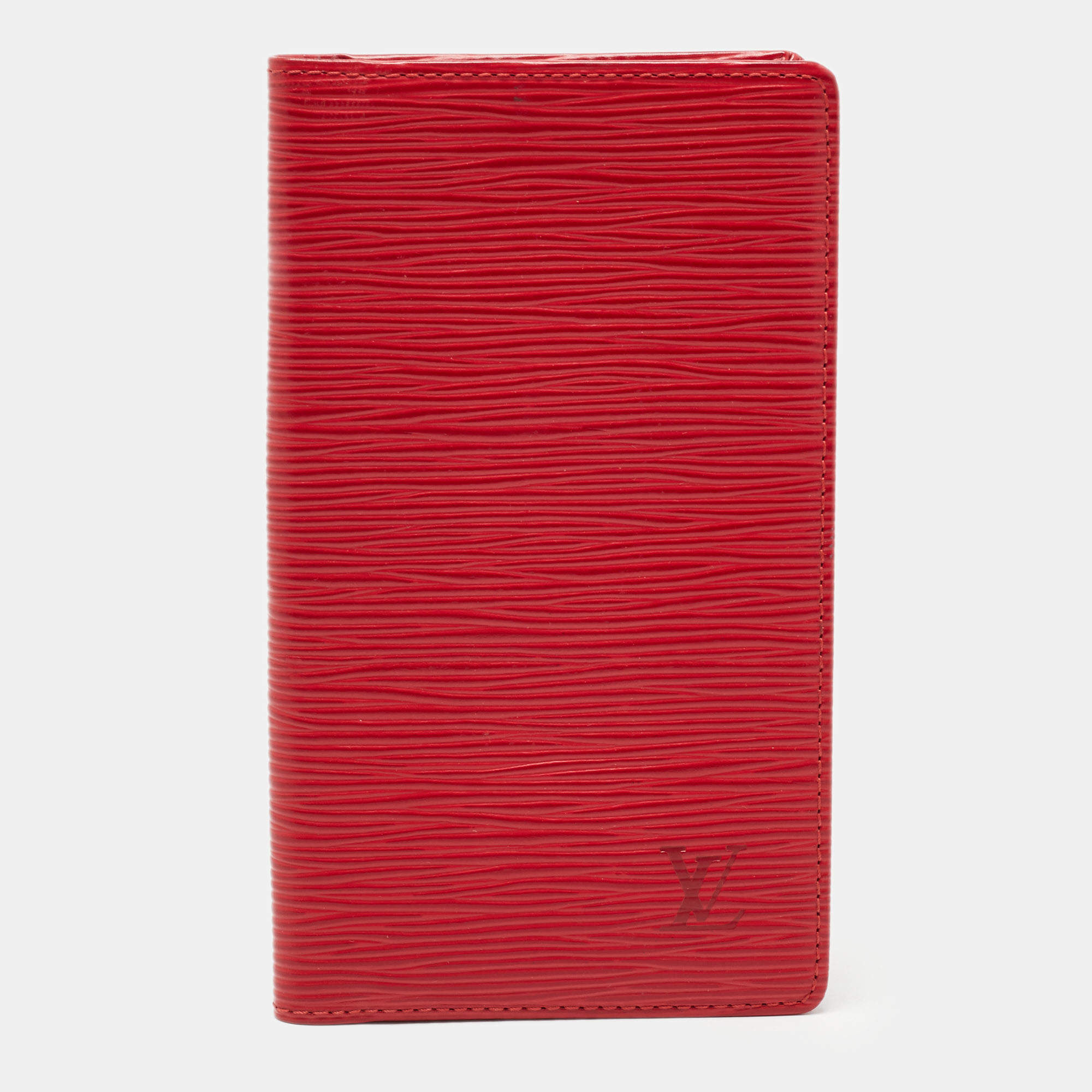 Louis Vuitton Women's Red Epi Leather Passport Cover For Sale at 1stDibs