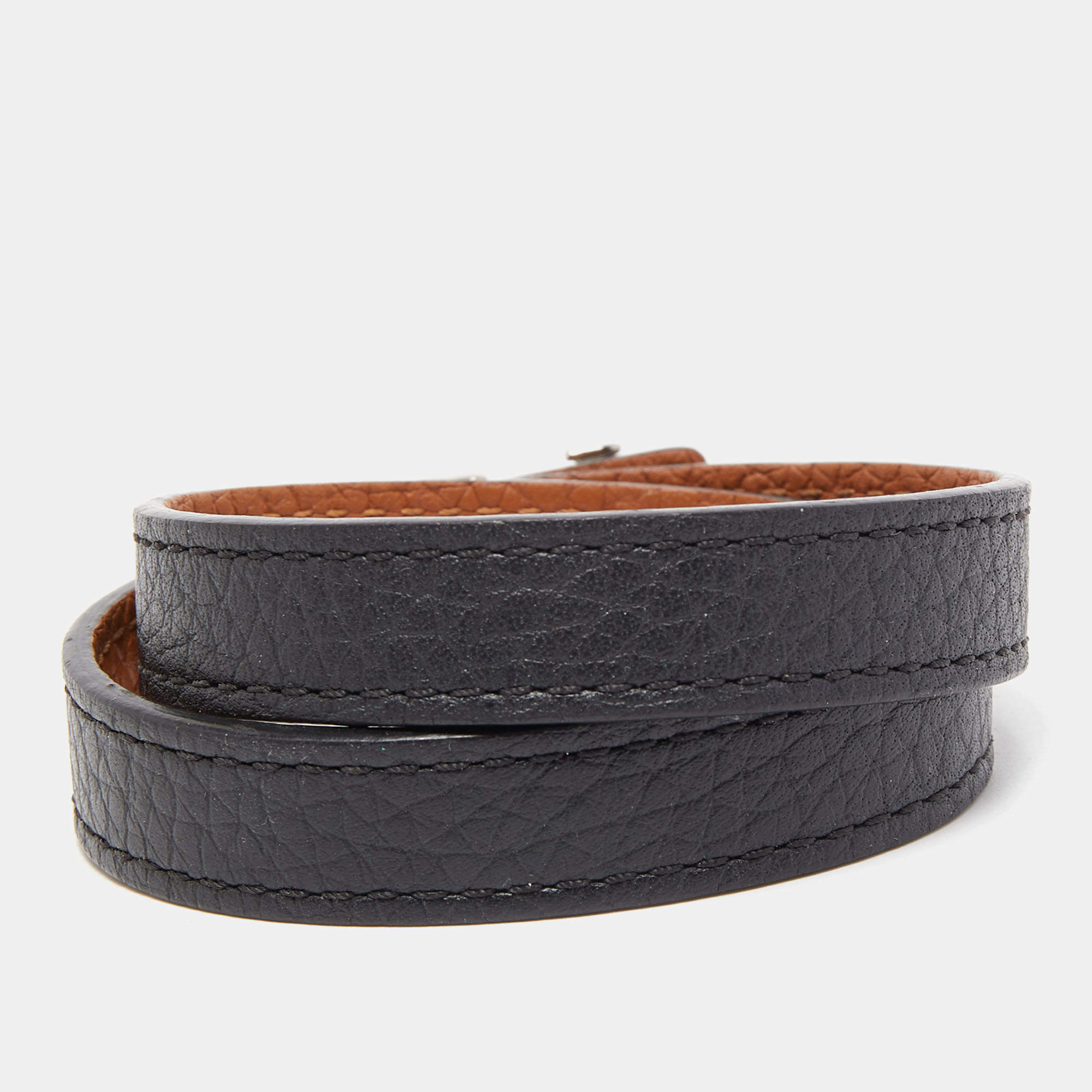Louis Vuitton Leather LV Clip Double Wrap Bracelet - Brown, Brass
