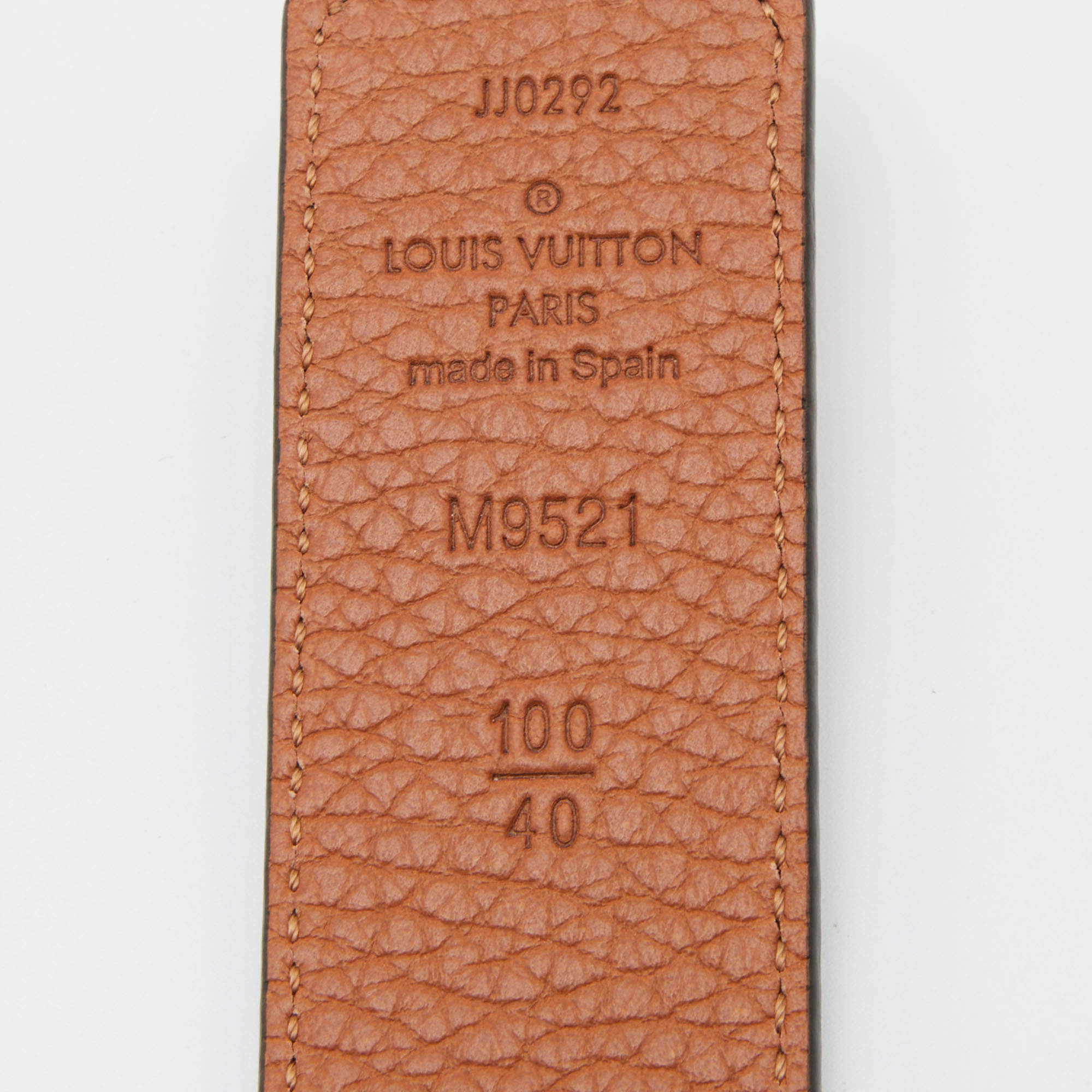 LOUIS VUITTON LOUIS VUITTON Belt LV Shape MP241 Monogram Canvas Leather  Black Brown MP241