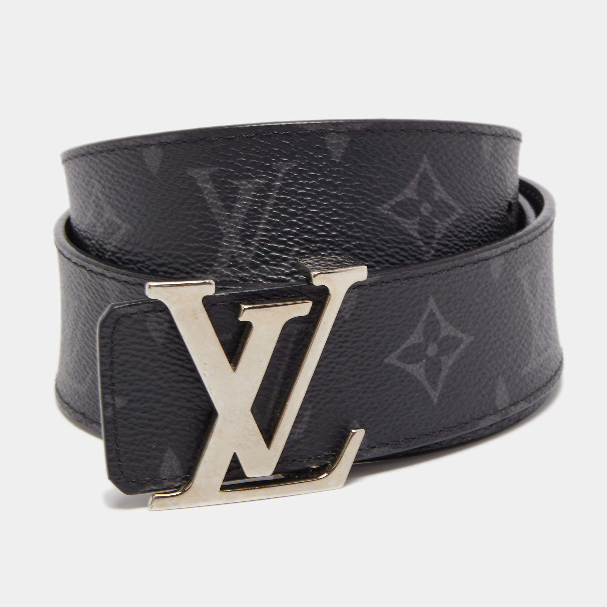 Louis Vuitton LV Circle Reversible Belt Monogram Eclipse and Leather Wide  Gray 1659261