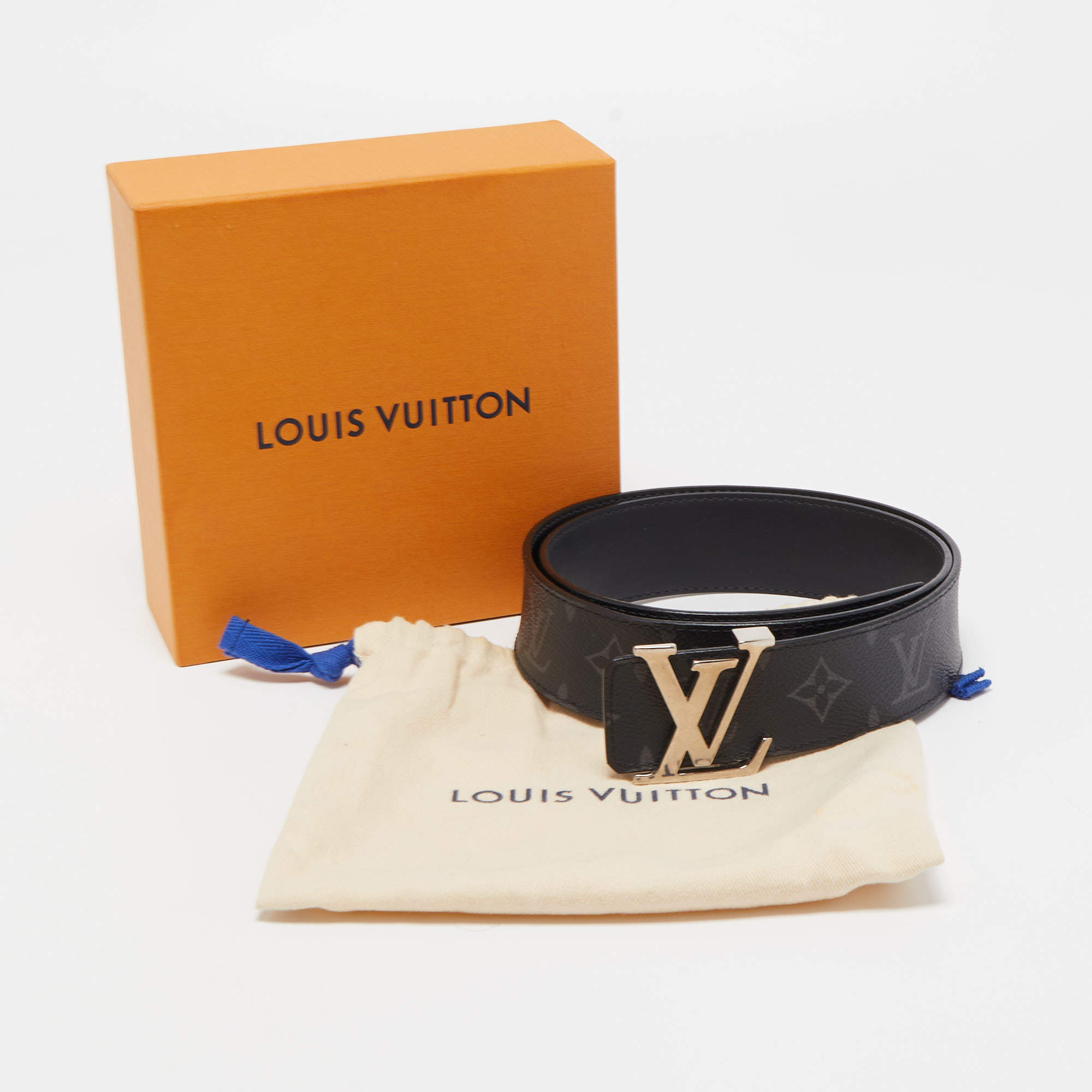 Louis Vuitton White/Blue Monogram Canvas Limited Edition Reversible Belt  85cm