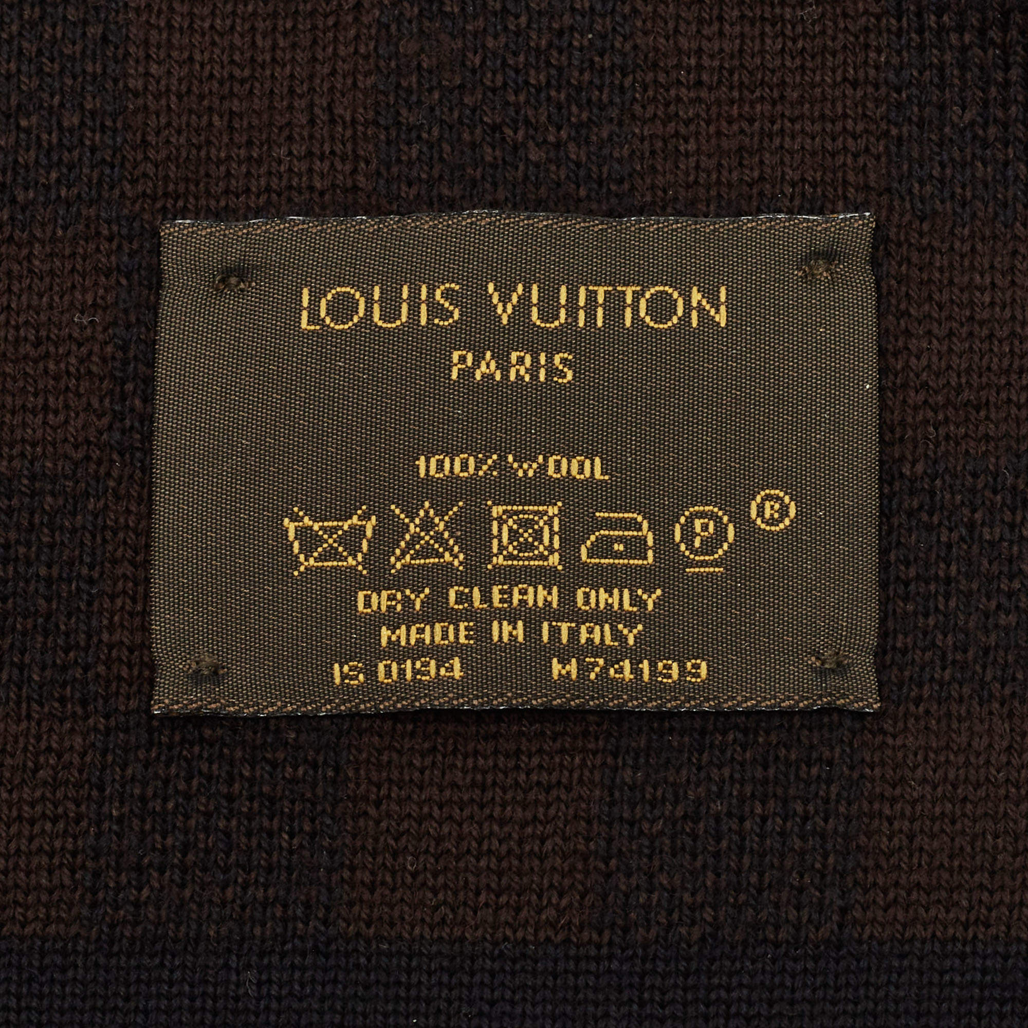 Louis Vuitton Brown Petit Damier Wool Scarf Louis Vuitton