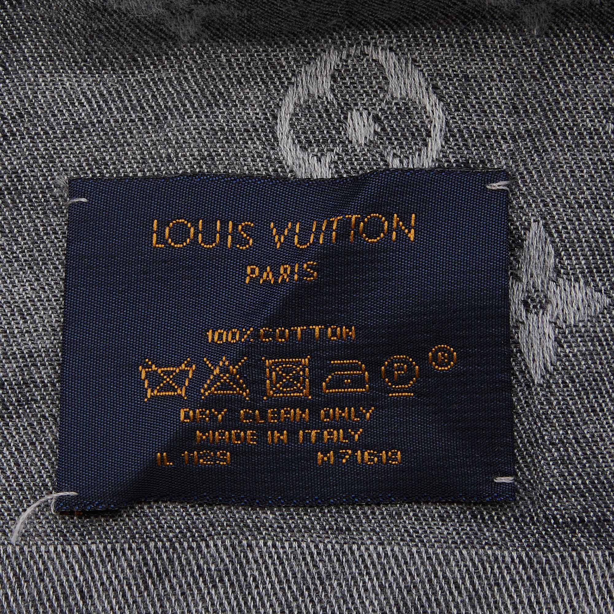 LOUIS VUITTON Cotton Monogram Essential Watercolor Stole Multicolor 898905