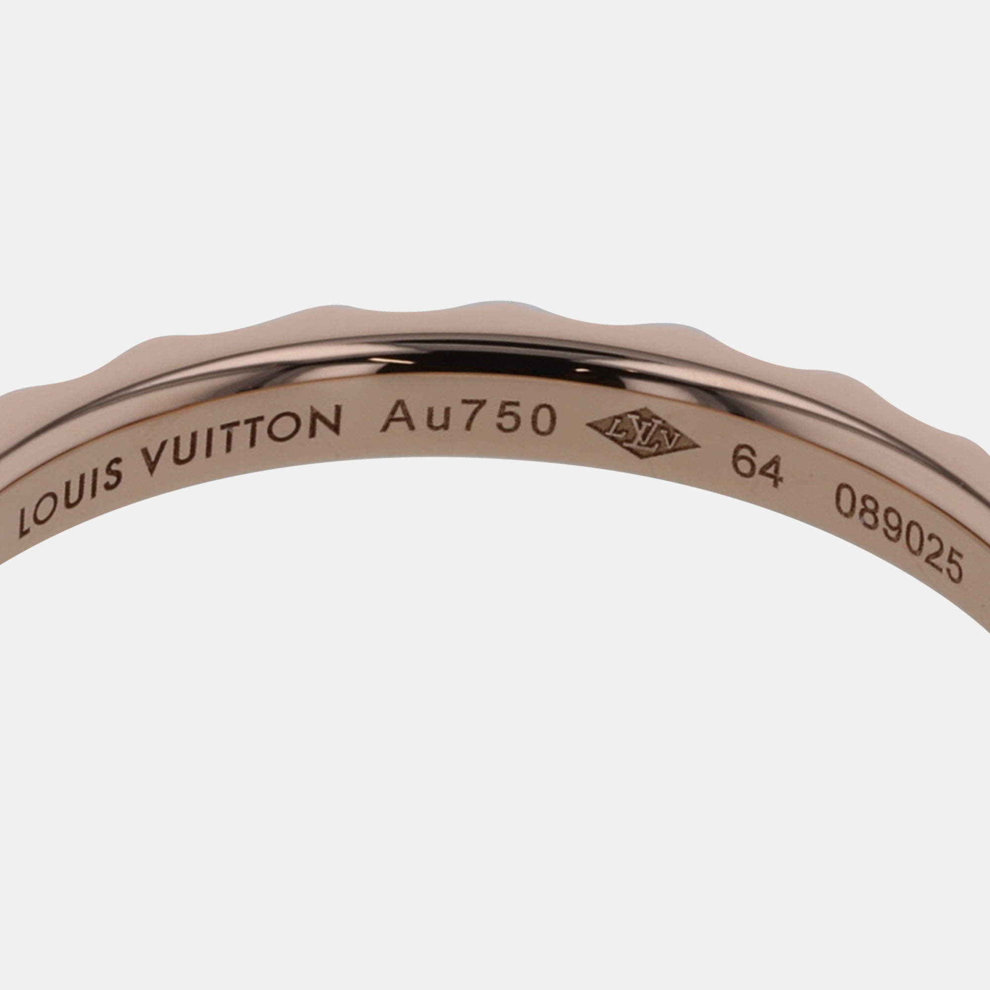 Louis Vuitton Rose Gold Metal 18K Monogram Infini Ring EU 64