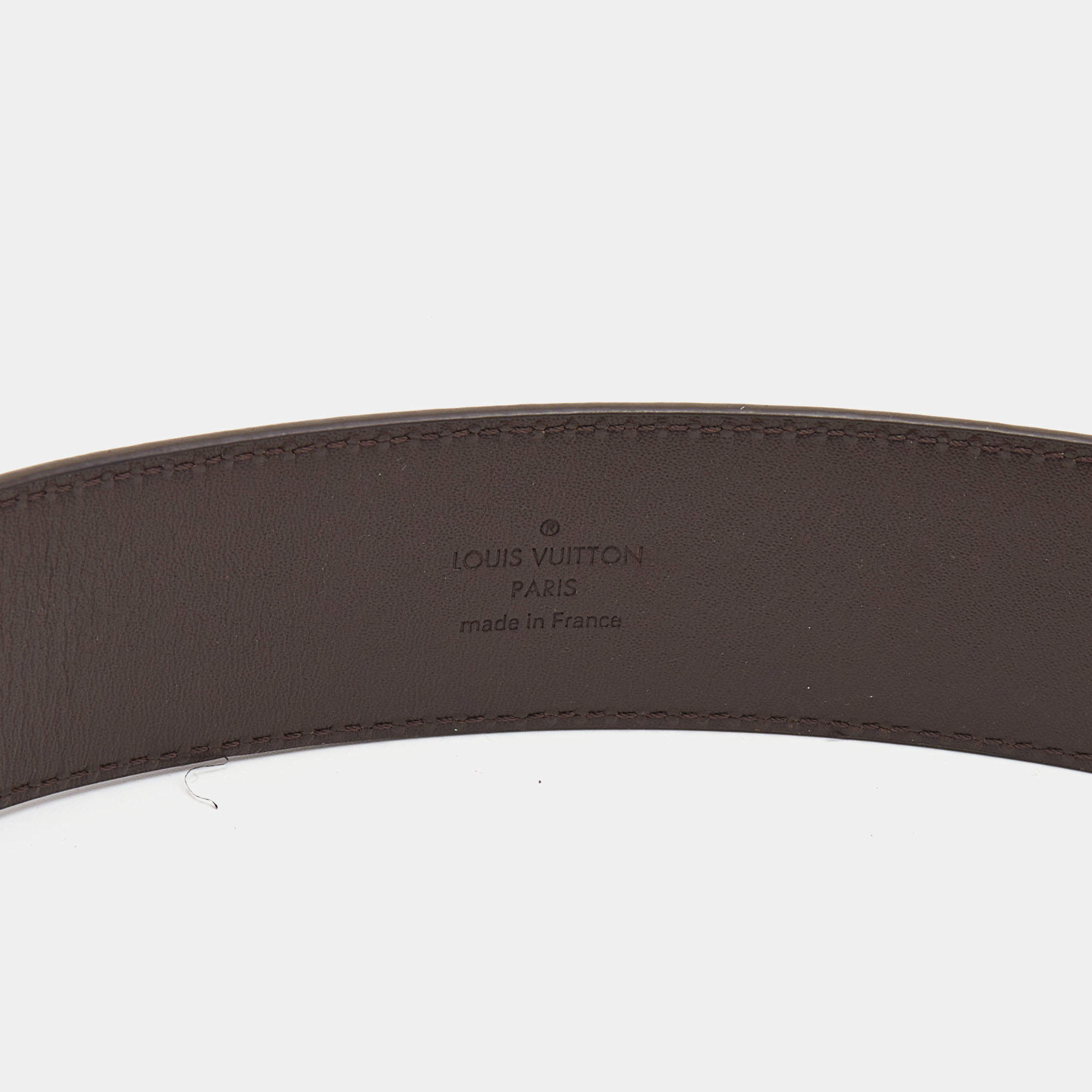 Louis Vuitton Damier Ebene Initiales Belt Brown Cloth ref.621085