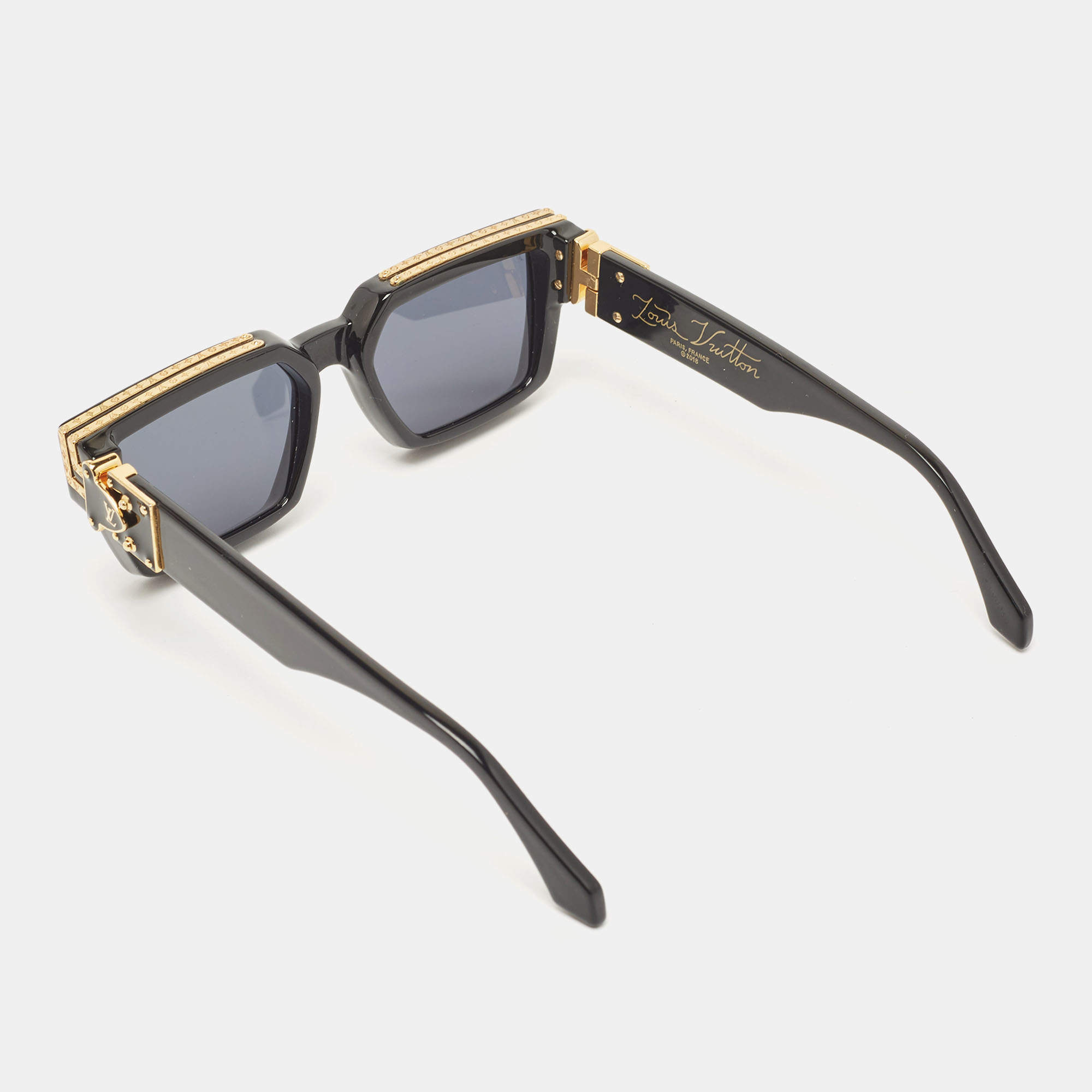 LOUIS VUITTON Millionaire Sunglasses Black Gold Z1165E Mens Ladies  Accessory