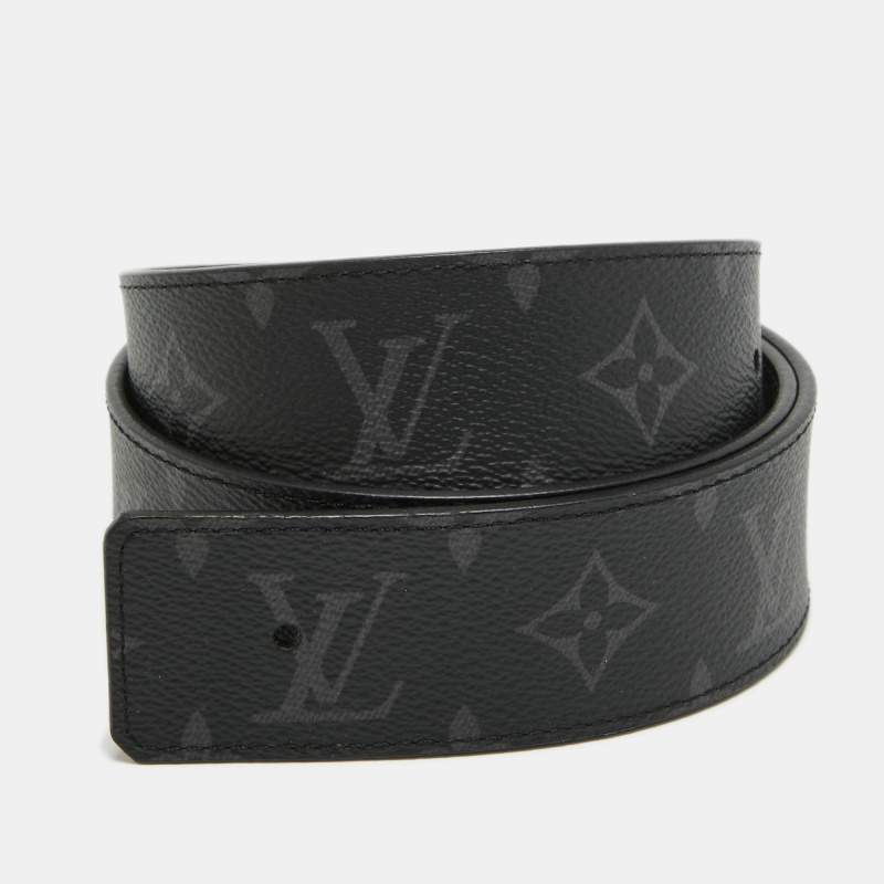 Pre Owned Louis Vuitton Monogram Eclipse Canvas Reversible Belt Strap 85CM