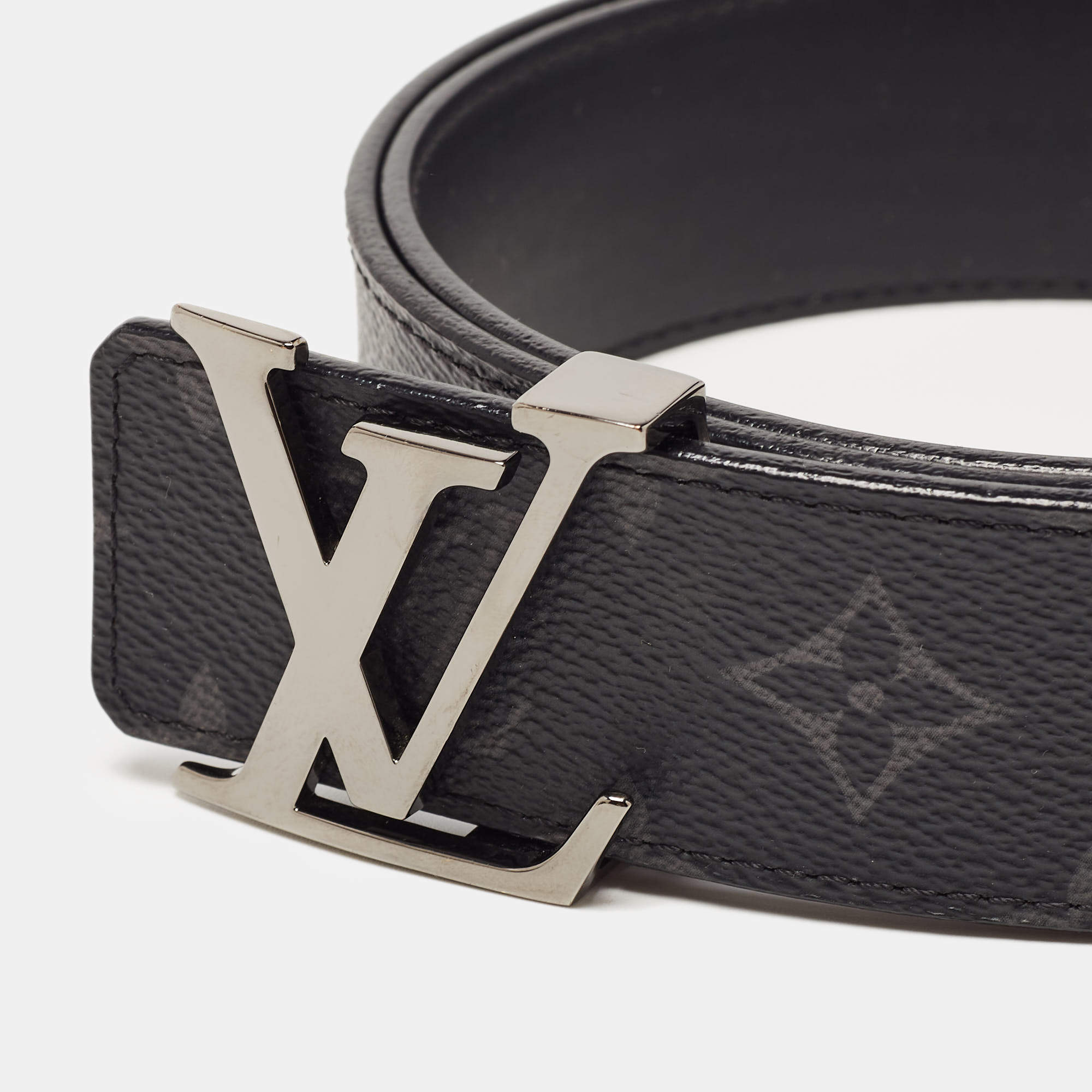 Louis Vuitton, Accessories, 29 Eclipse Monogram Whitegrey Mens Belt 90mm