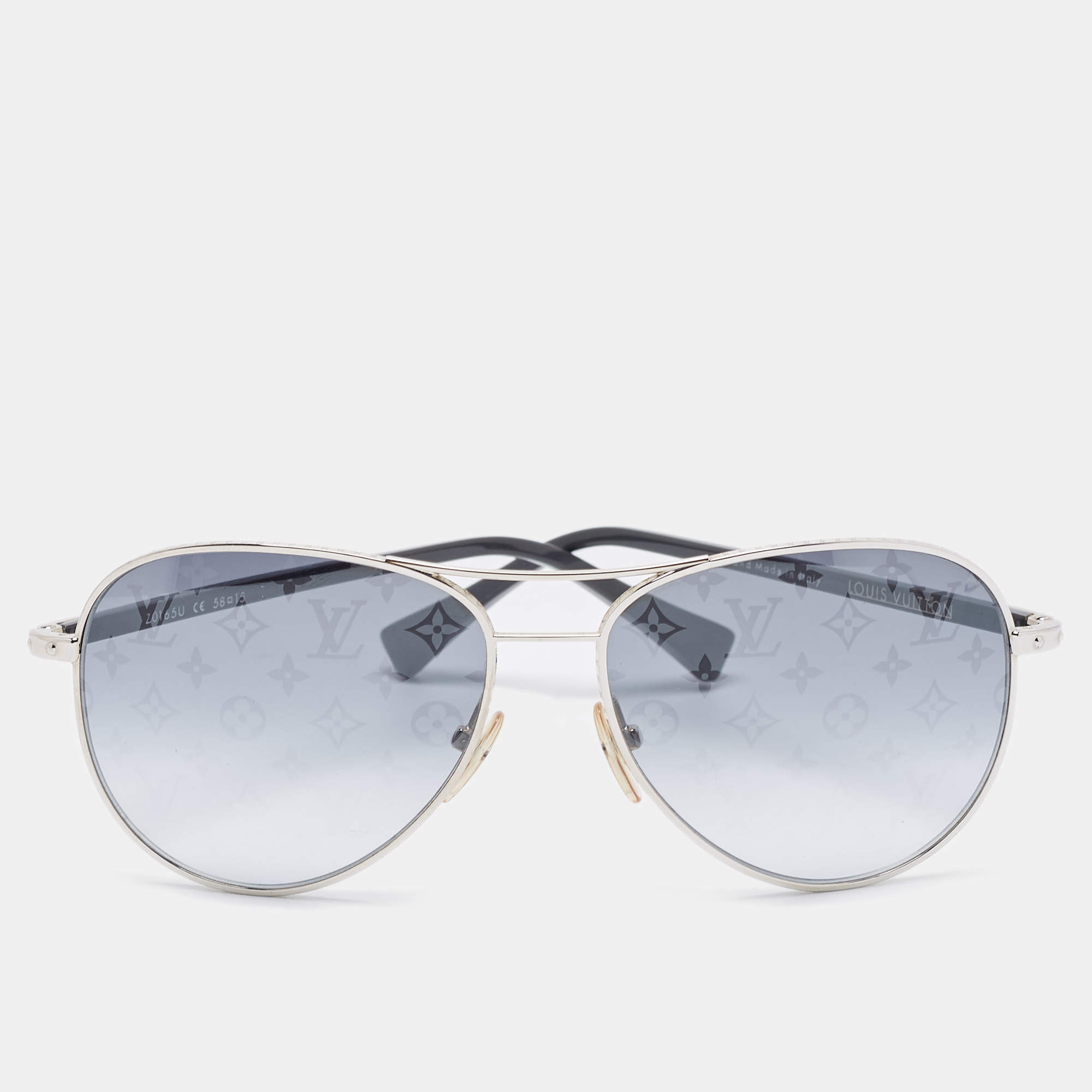 Louis Vuitton Black/Silver Gradient Z0165U Monogram Aviator Sunglasses