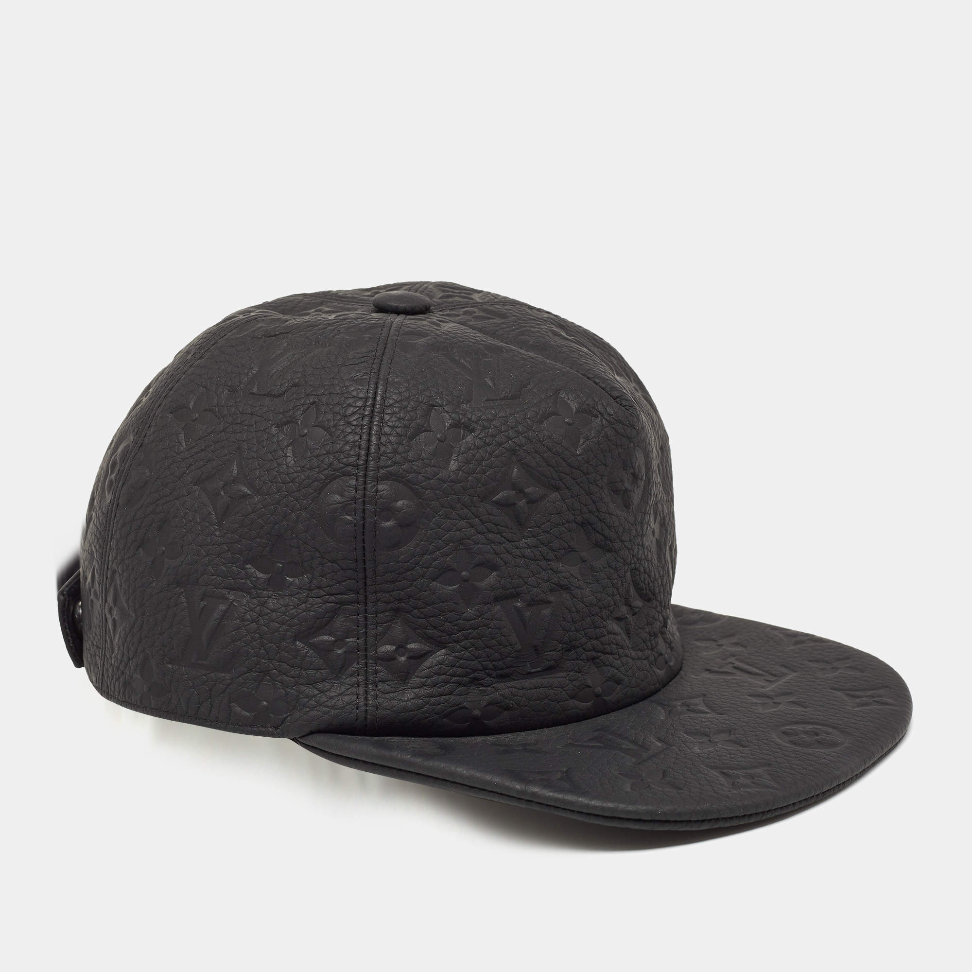 Pre Owned Louis Vuitton X Virgil Abloh Limited Edition Black Casquette Monogram Quill Baseball Cap One Size