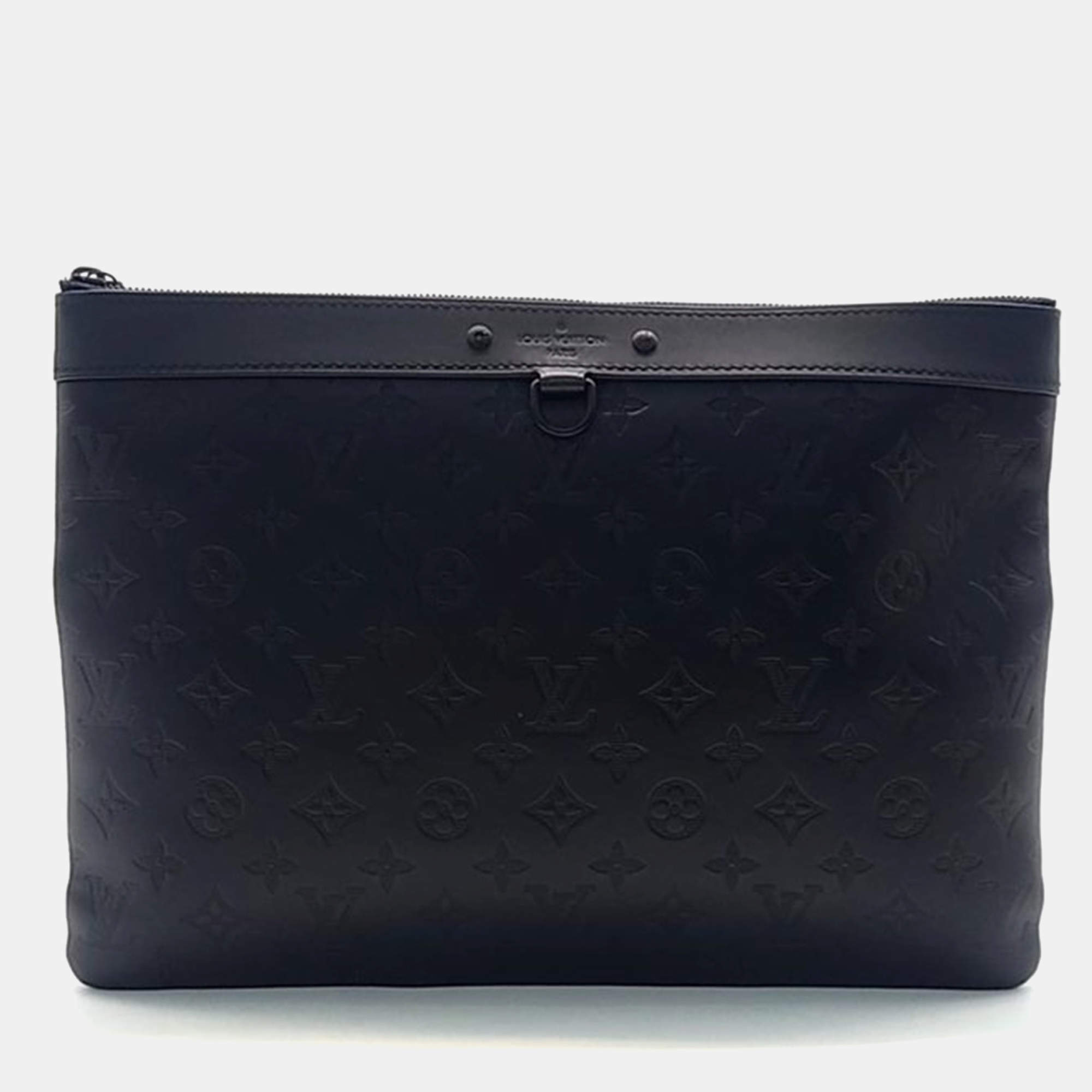 Louis Vuitton Black leather Shadow Discovery Pochette Clutch