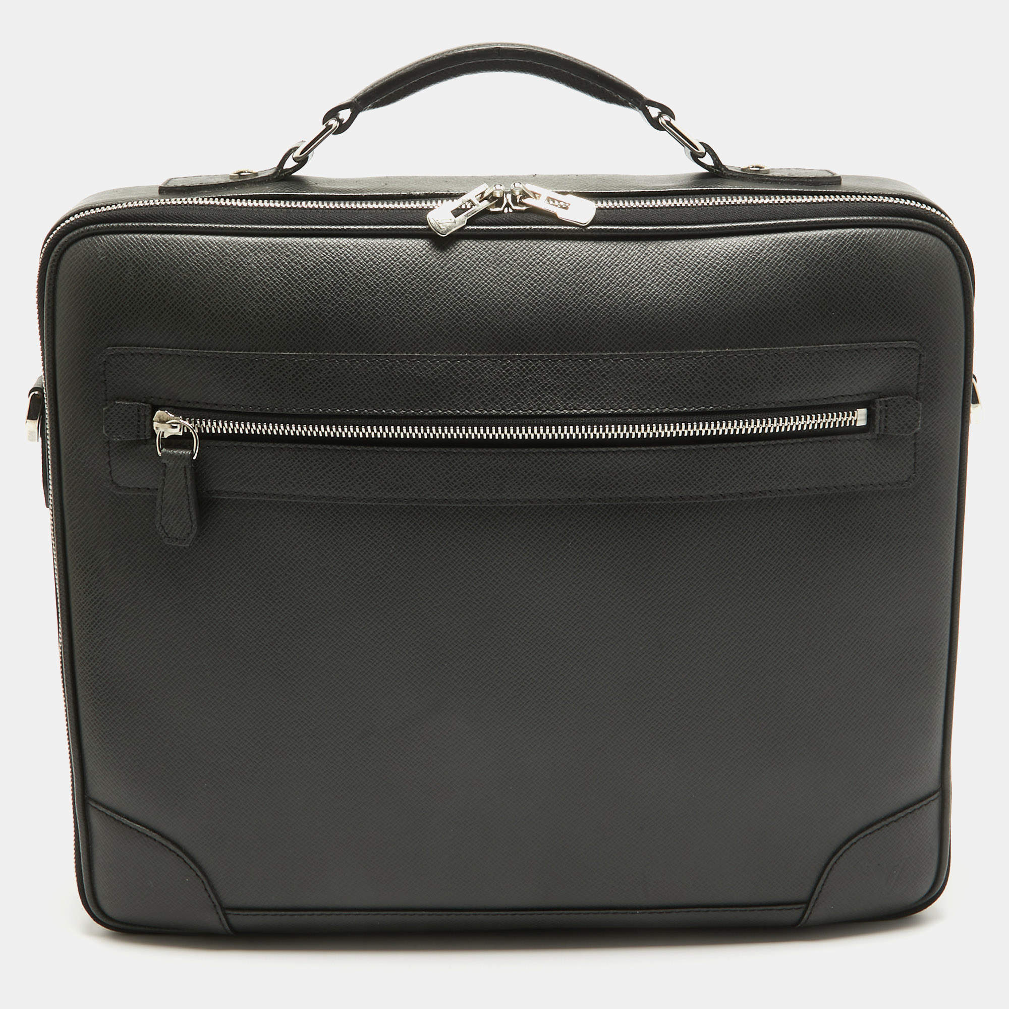 Louis Vuitton Black Taiga Leather Odessa Computer Case Bag